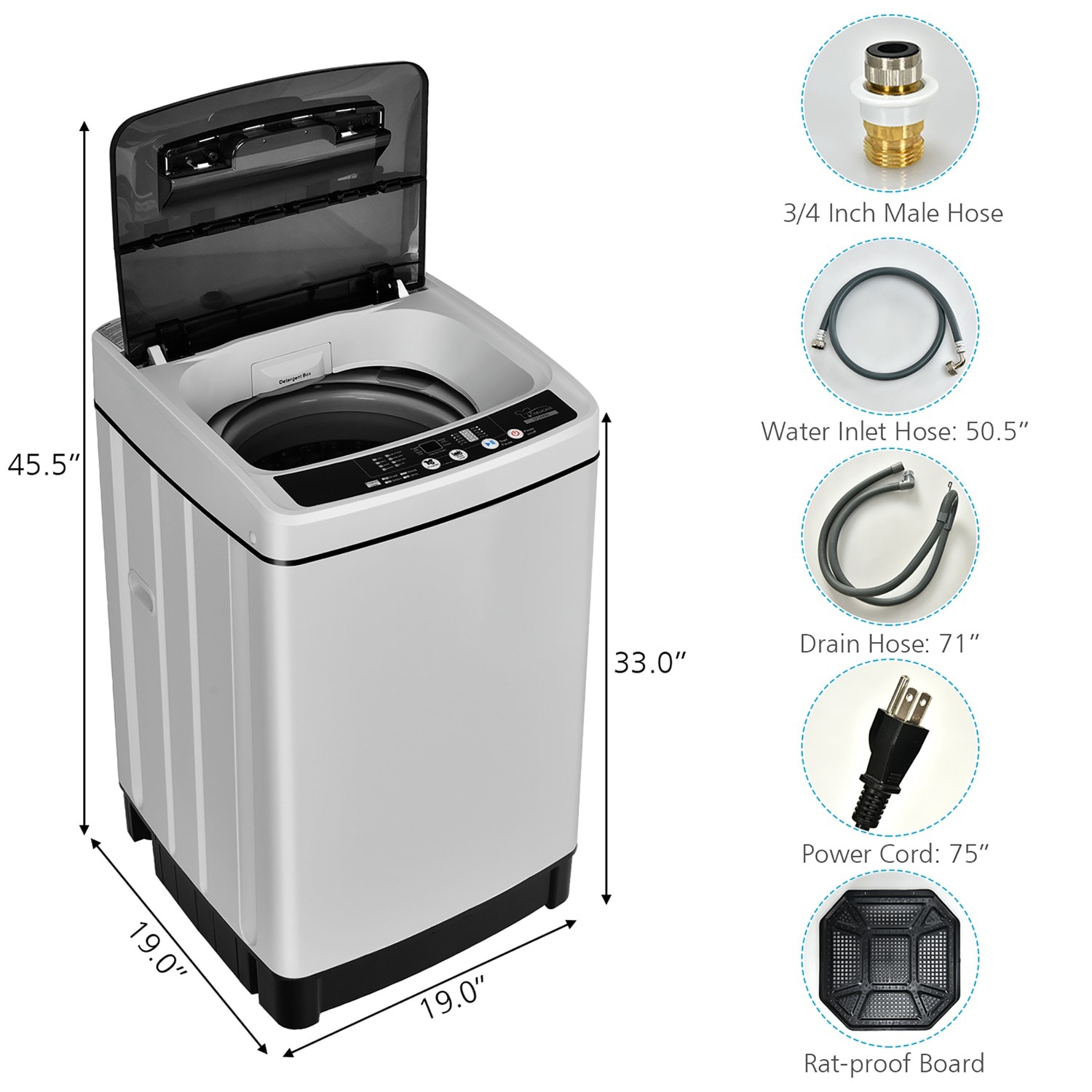 Costway CSHY005038 Pedestal-Washers - View #2