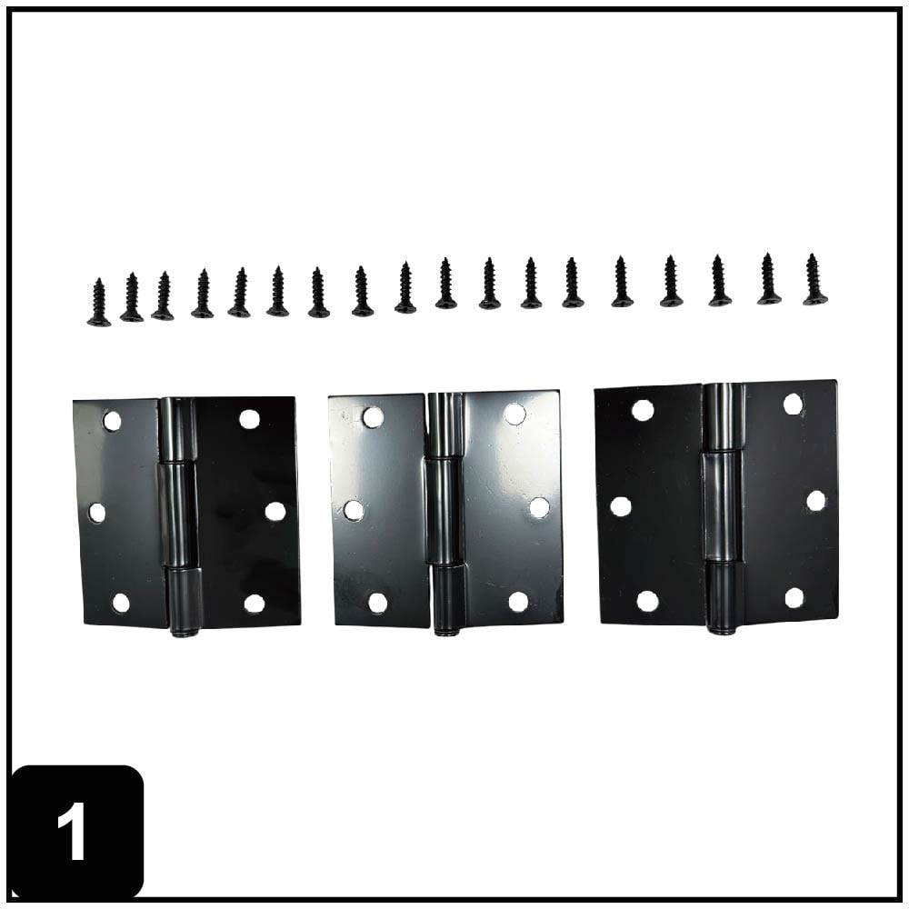 RELIABILT No-Squeak 3-1/2-in H Square Matte Black Mortise Interior/Exterior Door Hinge 3 -Pack #30008PKCLG