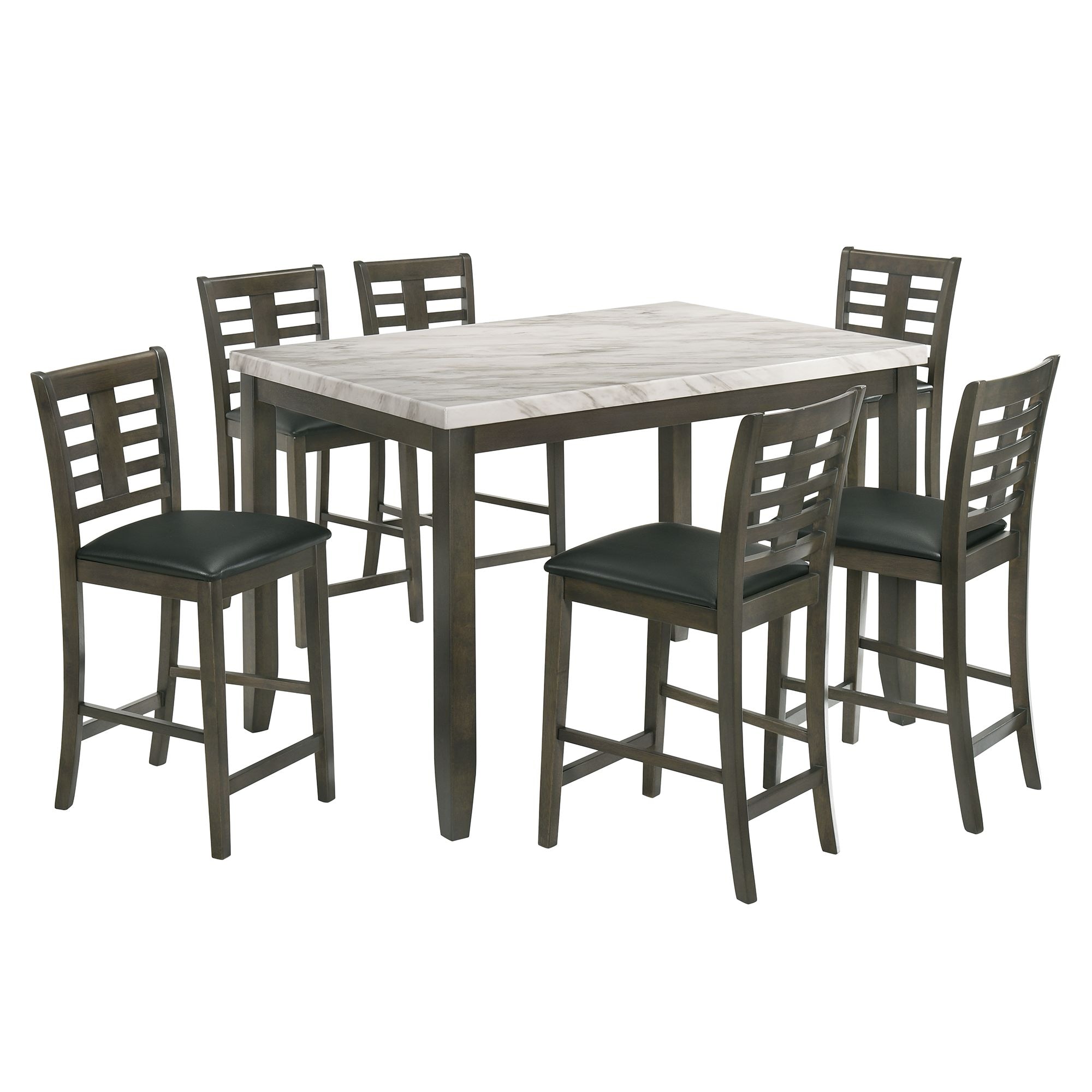 Nixon Dark Brown/White Transitional Dining Room Set with Rectangular Table (Seats 6) | - Picket House Furnishings DNS1007CS