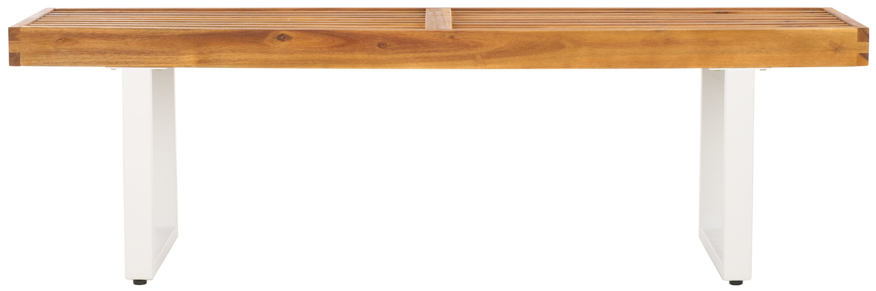 Safavieh PAT7321A Monti 59.8-in W x 18.1-in H Natural/White Acacia Garden Bench