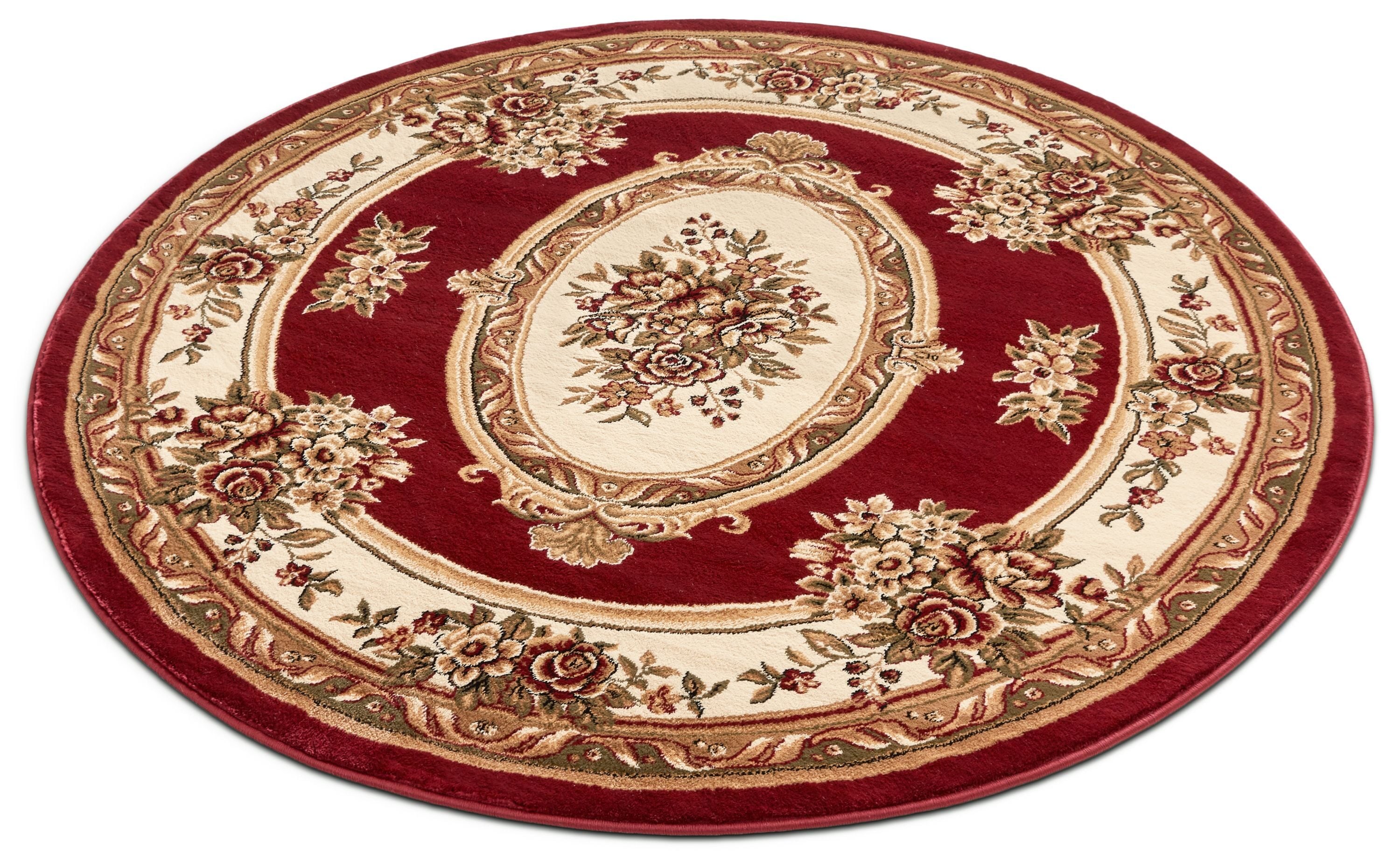 Well Woven 36300 5 x 5 (ft) Loomed Polypropylene Red Round Indoor Medallion Persian Area rug