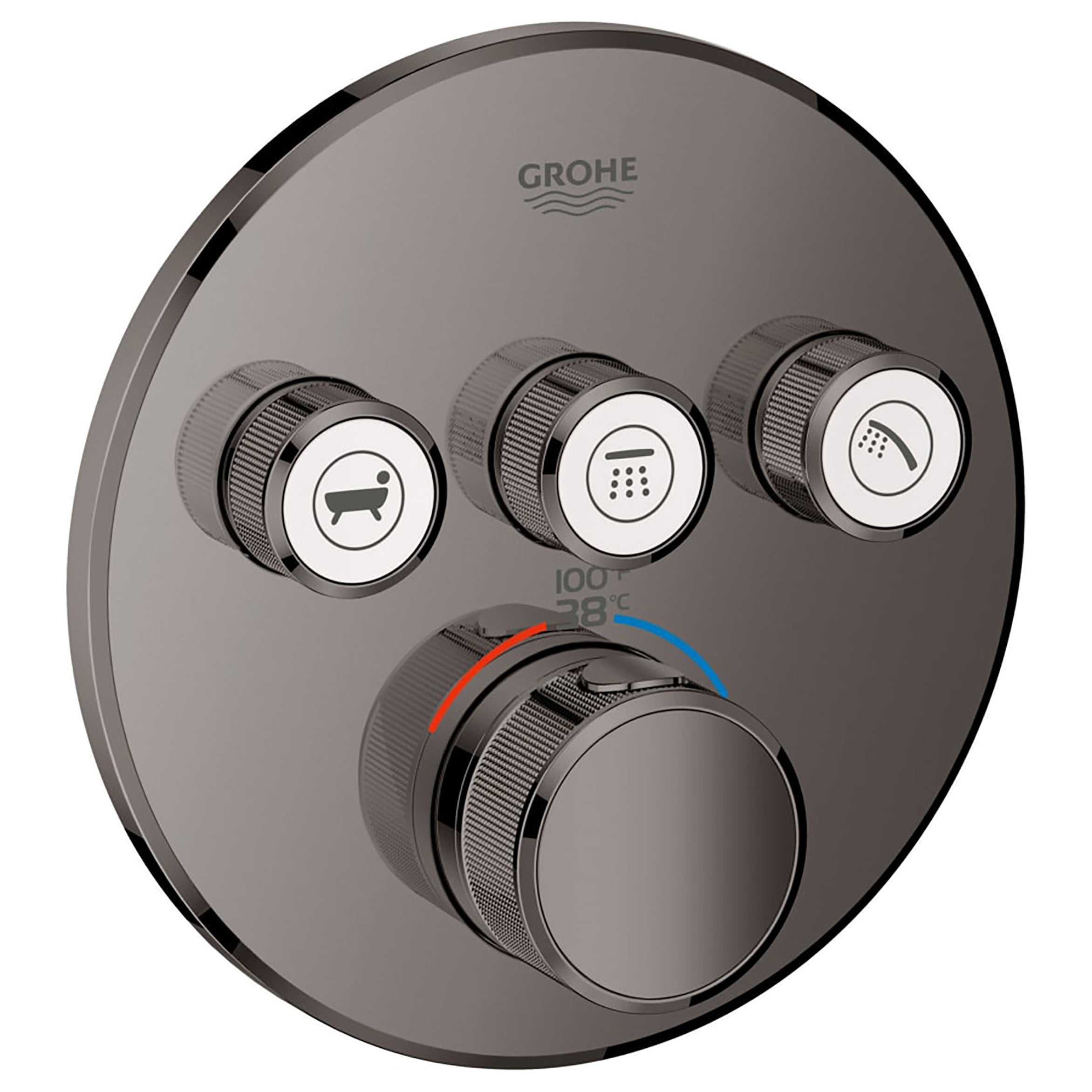 GROHE 29138A00 Hard Graphite 4-Handle Push-button Shower Faucet Handle