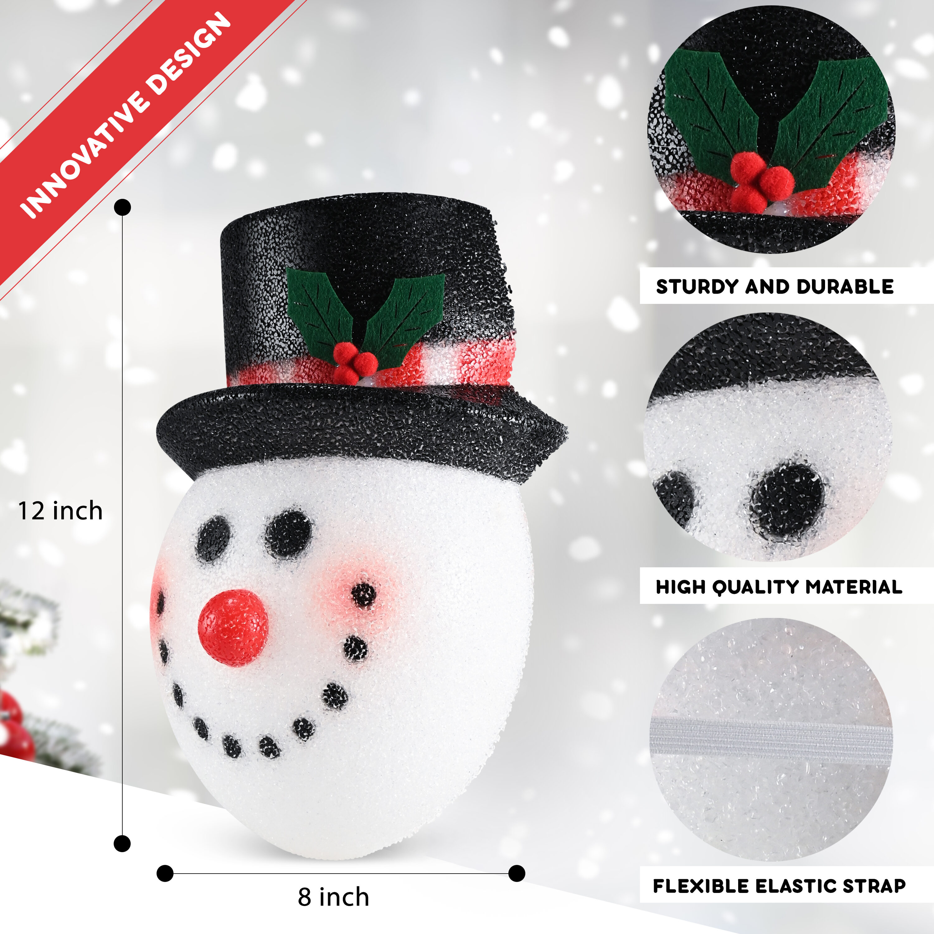 The Holiday Aisle® 12 Piece Snowman Face Garage Door Mural Set