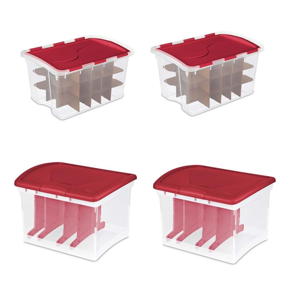 Sterilite 48 Quart Stackable Holiday Christmas 45 Ornament Storage Box (12  Pack), 1 Piece - Foods Co.