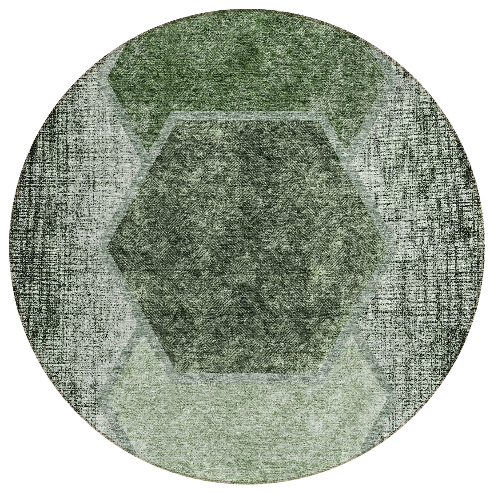 Addison Rugs ACN679OL8RO Chantille ACN679OL 8 x 8 (ft) Polyester Olive Round Indoor/Outdoor Geometric Machine washable Area rug
