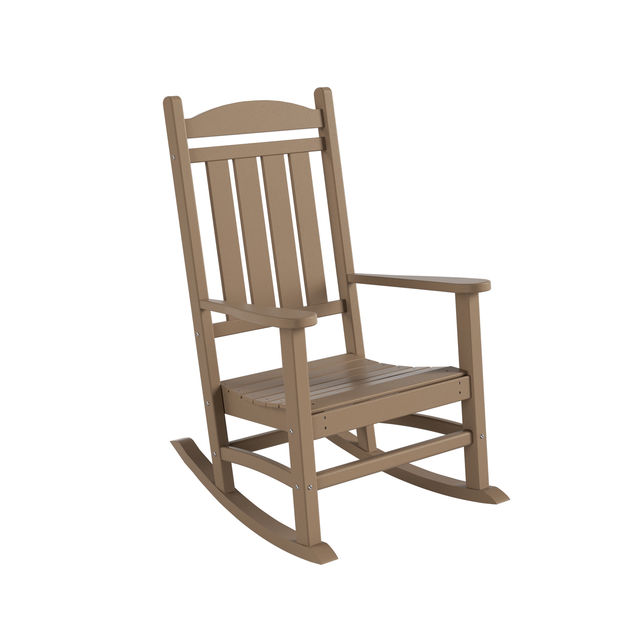 Westin Furniture OP5001-WW Laguna Weathered Wood HDPE Frame Rocking Chair with Slat Seat