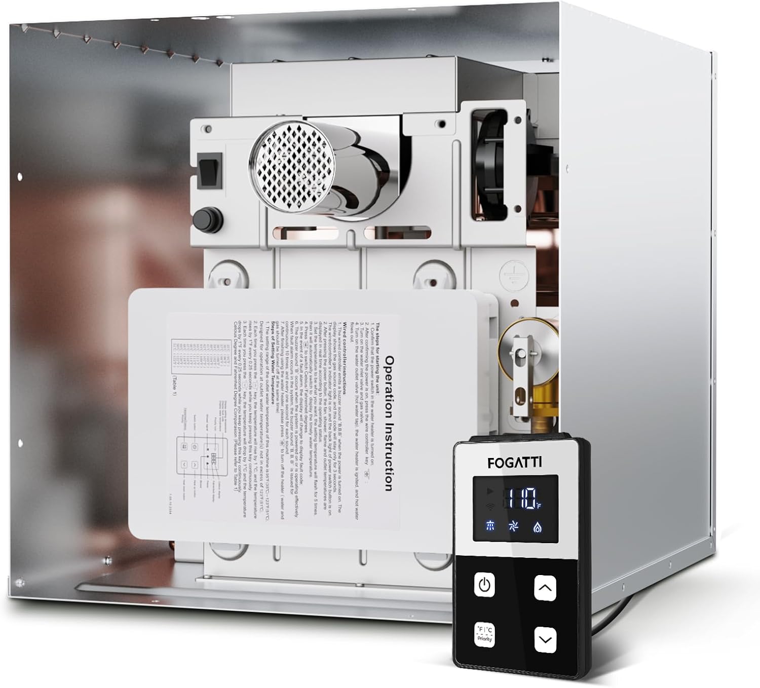 Fogatti INSTASHOWER 7  Rv Tankless Water Heater, Without Door, 48,000-BTU, Instashower 7