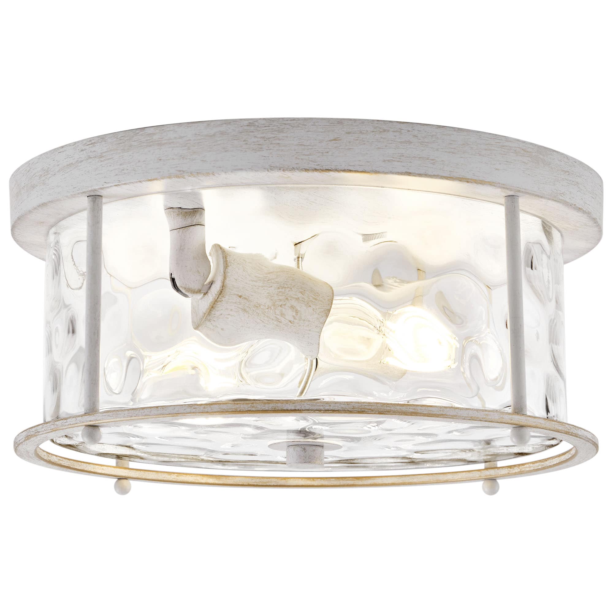 LamQee 06FTL0284AWD Flush Mount Ceiling Light 2 -Light 12.5-in Antique Off-white Flush Mount Light