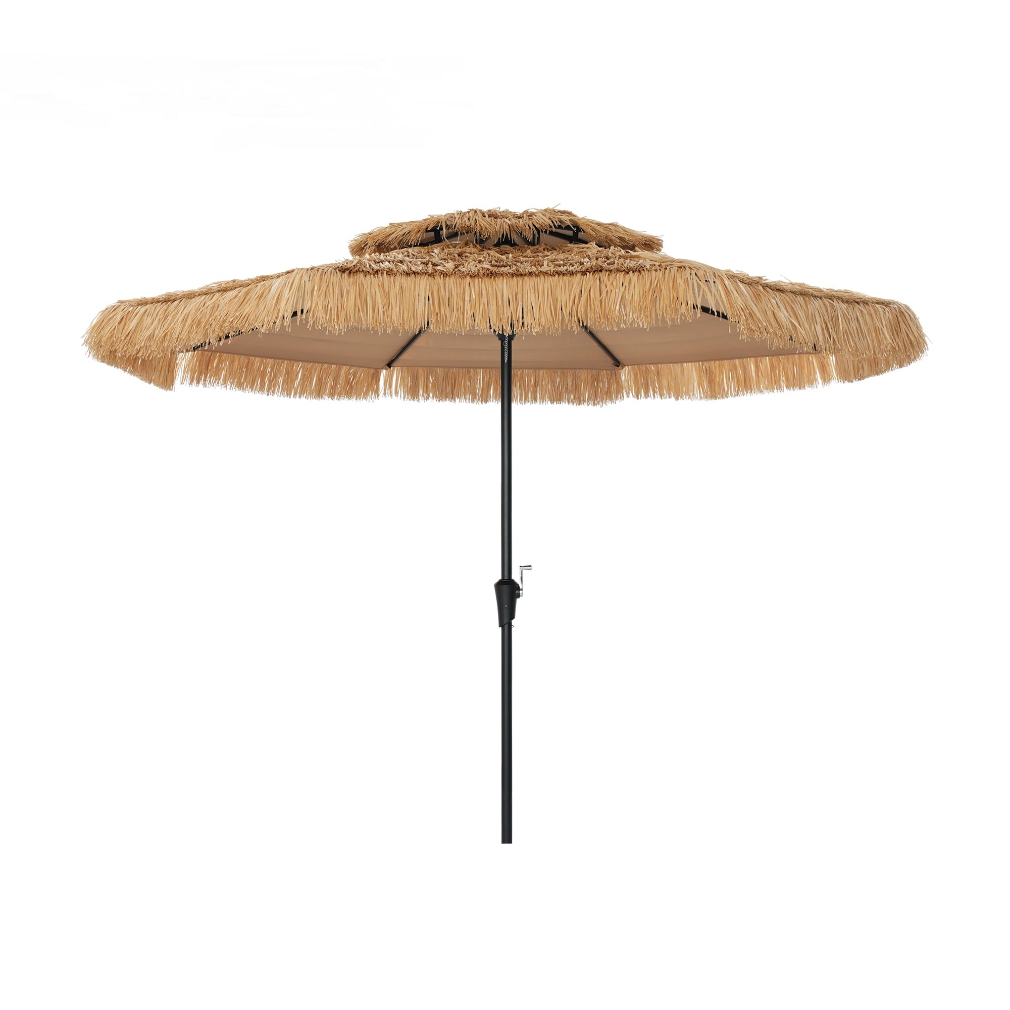 Mondawe OR-23912-BY 9-ft Steel Tan No-tilt Market Patio Umbrella