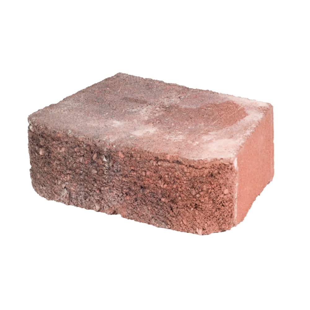 4-in H x 11.5-in L x 8-in D Red/Charcoal Concrete Retaining Wall Block | - Lowe's 110602335