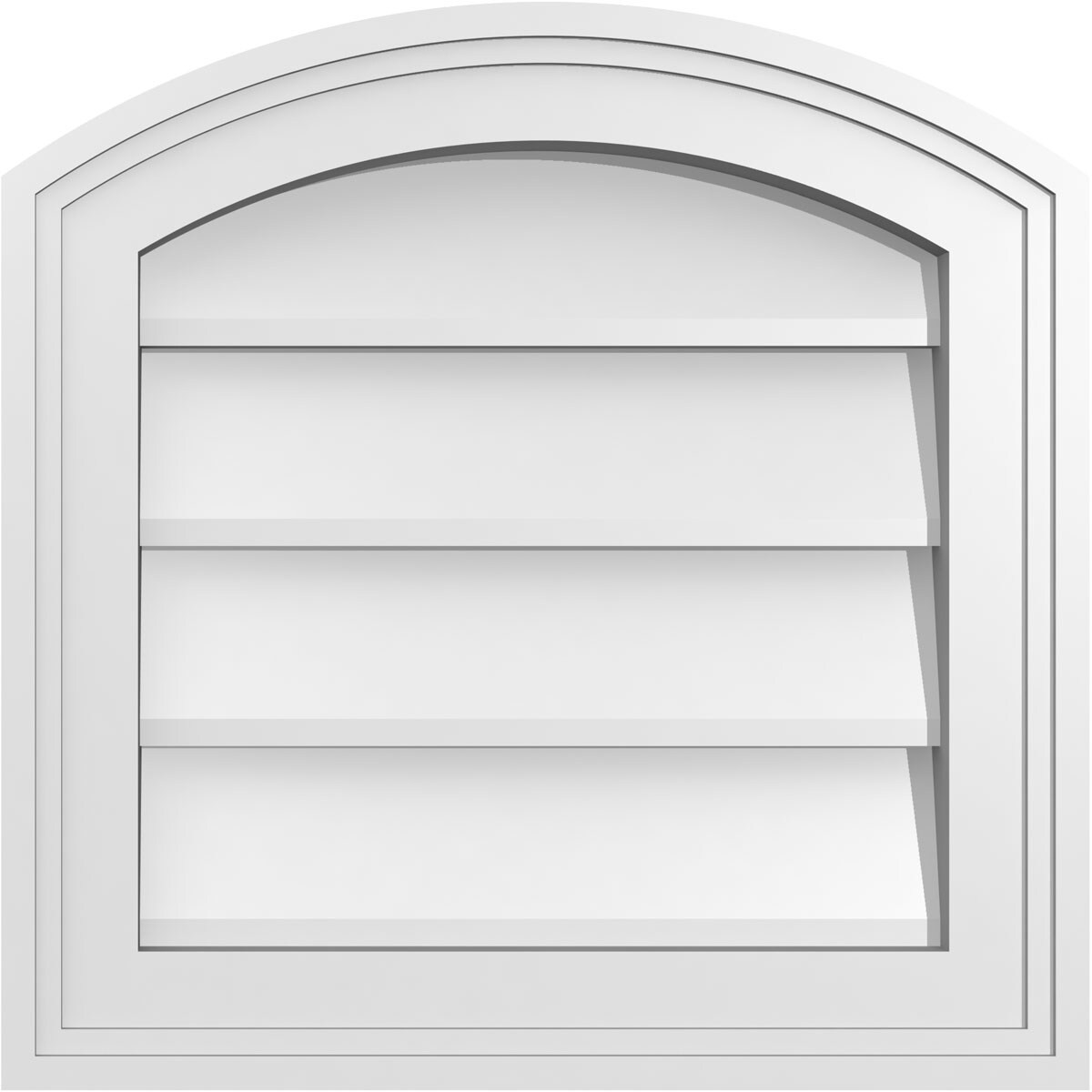 Ekena Millwork GVPAR16X1602SN 16-Inches x 16-Inches Off-white Round top PVC Gable Louver Vent
