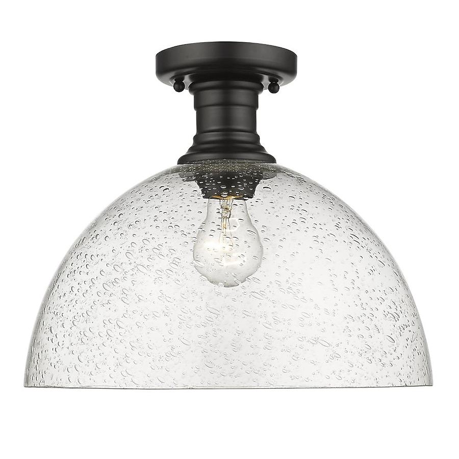 Golden Lighting Hines 13.5-in Black Transitional Incandescent Semi-flush Mount Light Golden Lighting Hines 13.5-in Black Transitional Incandescent Semi-flush Mount Light