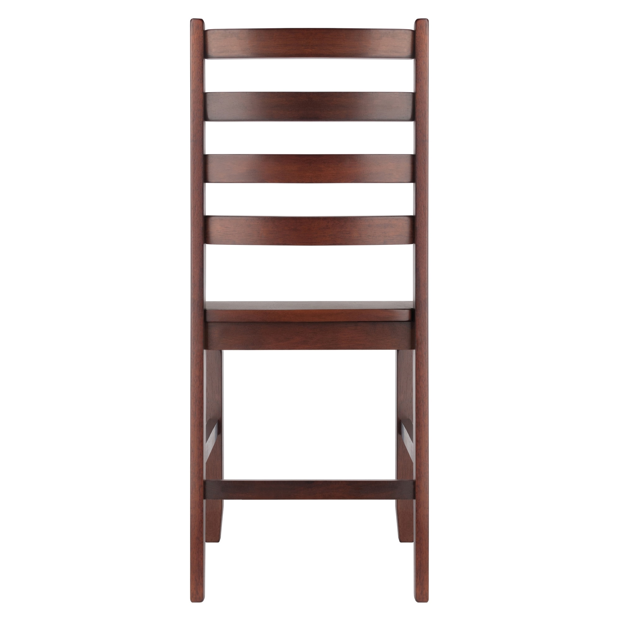 Transitional High Slat Ladderback Side Chair in Rich Walnut