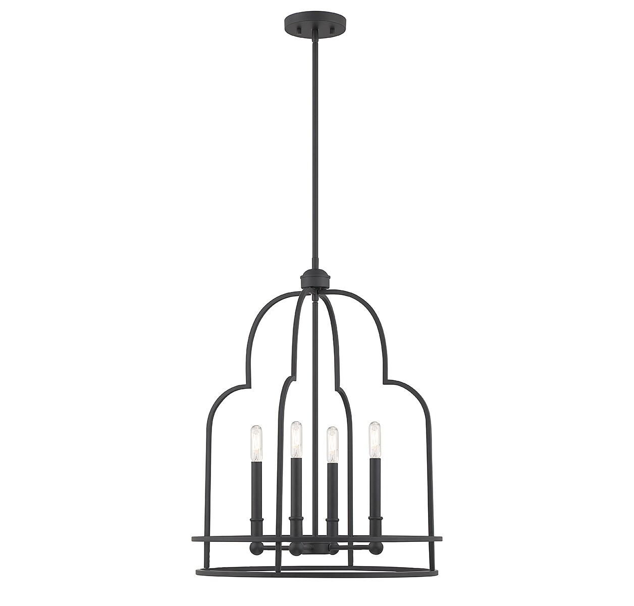 Savoy House Essentials 3-6612-4-89 Diplomat 4 -Light Matte Black Modern/contemporary Geometric Medium Hanging Pendant light
