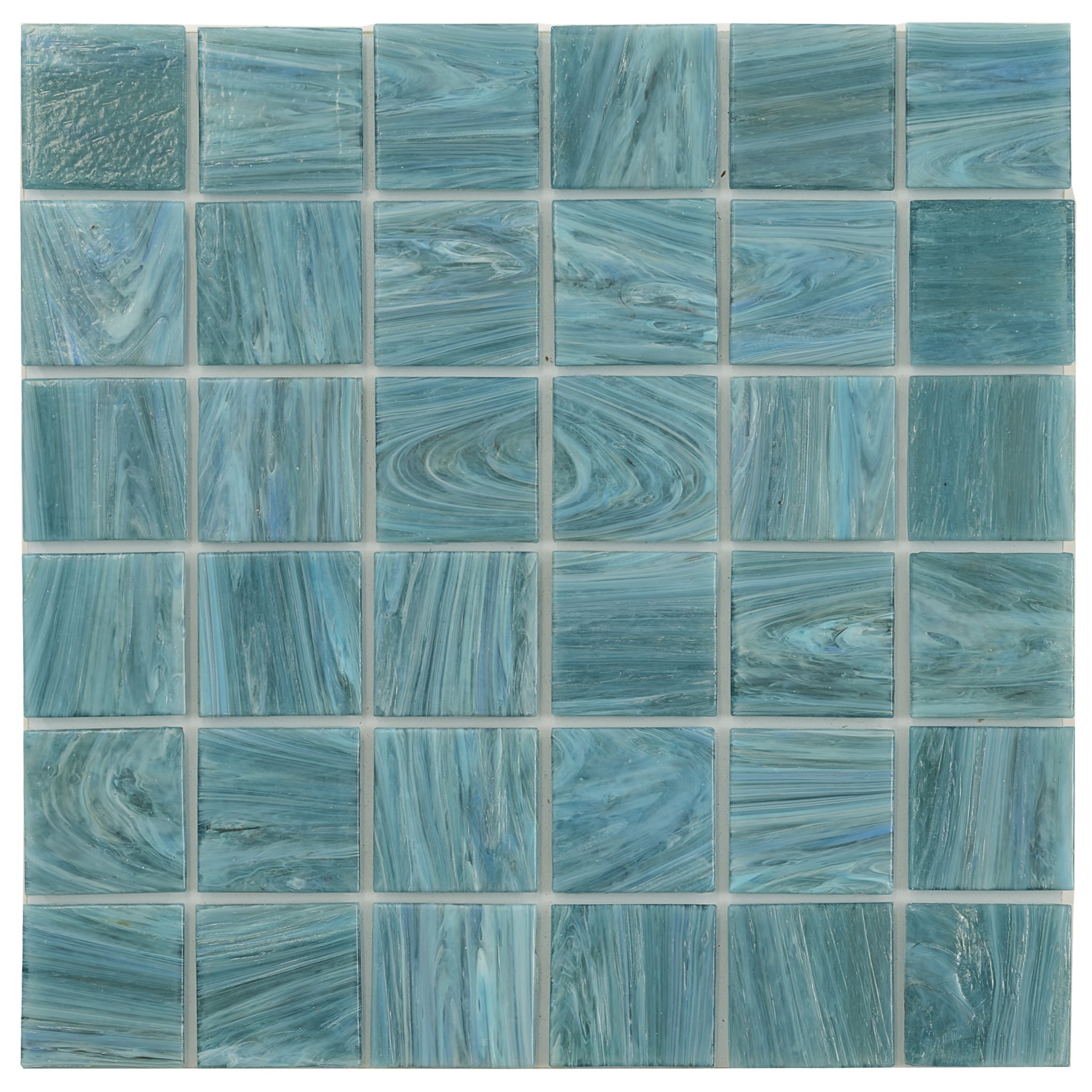 Apollo Tile APL2ST88GR727 Celestial Yale Blue 12-in x 12-in Glossy Glass Mosaic Floor and Wall Tile (10-sq. ft/ Carton)