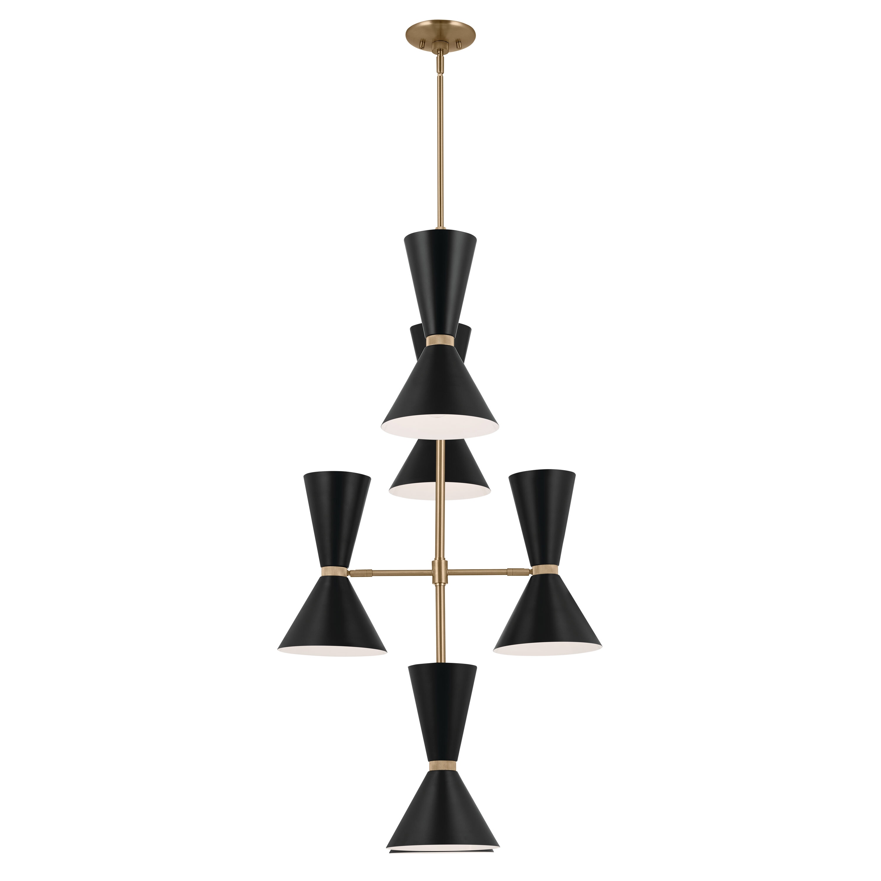 Kichler Phix 12-light Gold Mid-century Chandelier In The Chandeliers 