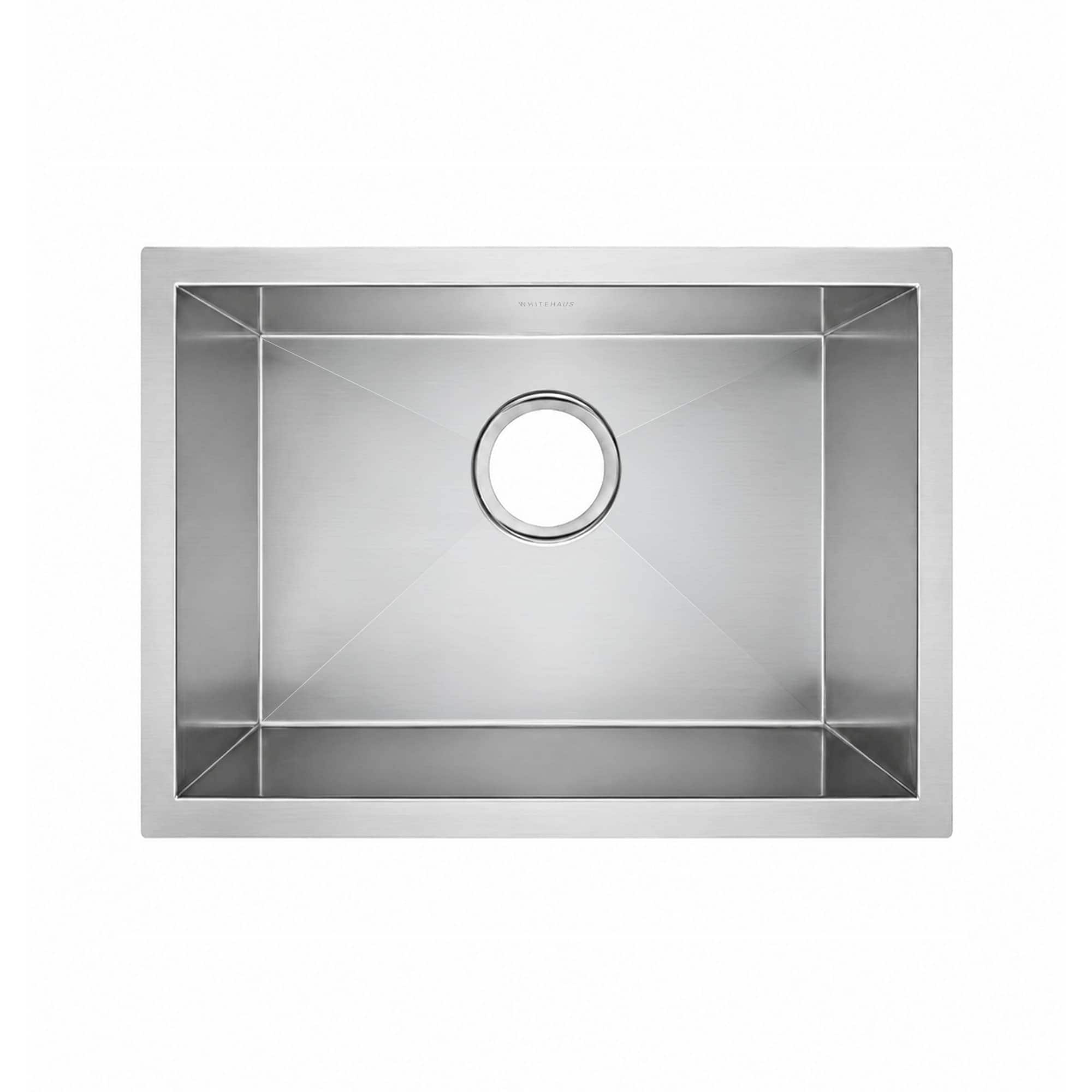 Whitehaus Collection Noah's Collection Brushed Stainless Steel Commercial Single Bowl Undermount Sink