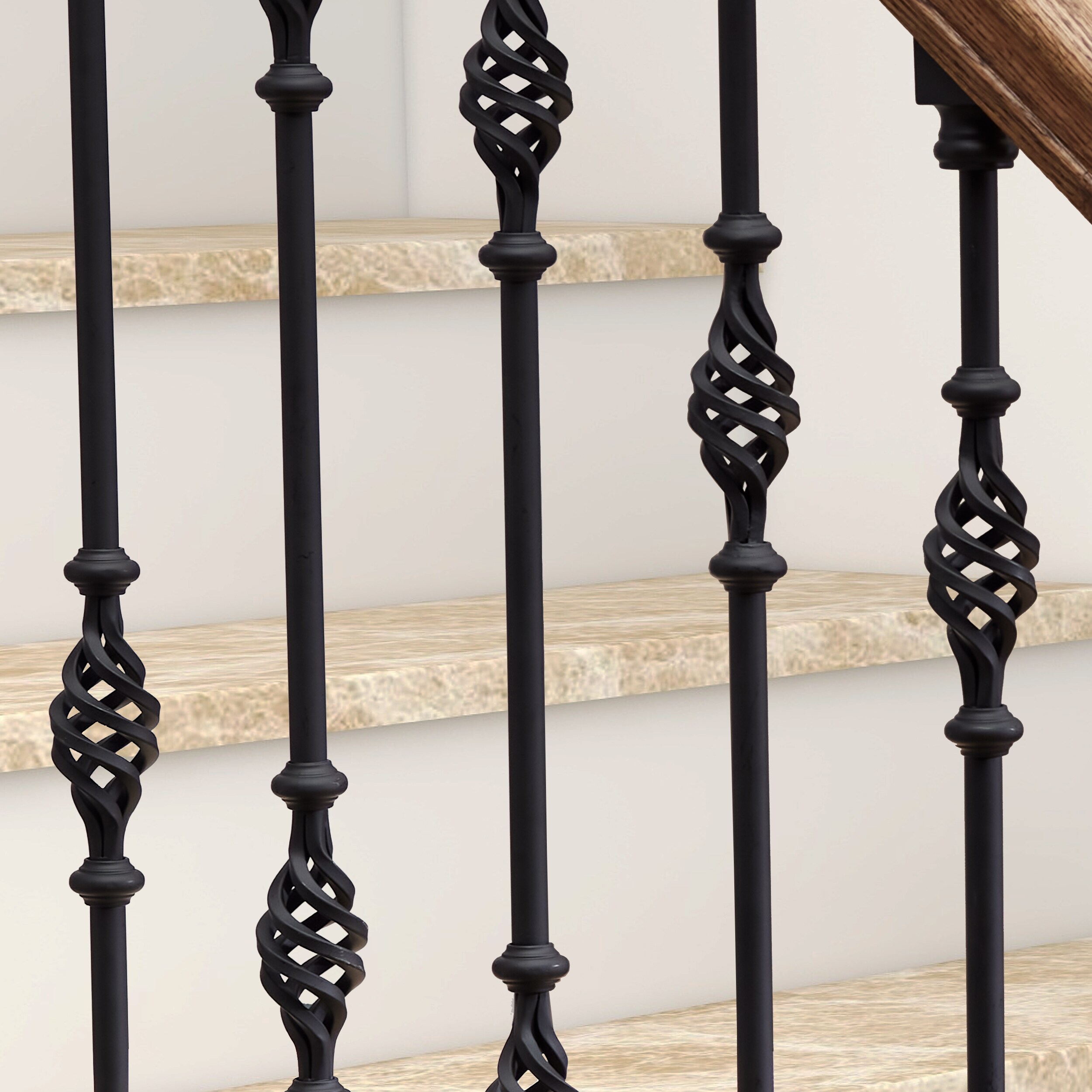 Reliabilt 43 In X 0625 In Satin Black Wrought Iron Stair Baluster 3 Pack In The Stair 9084