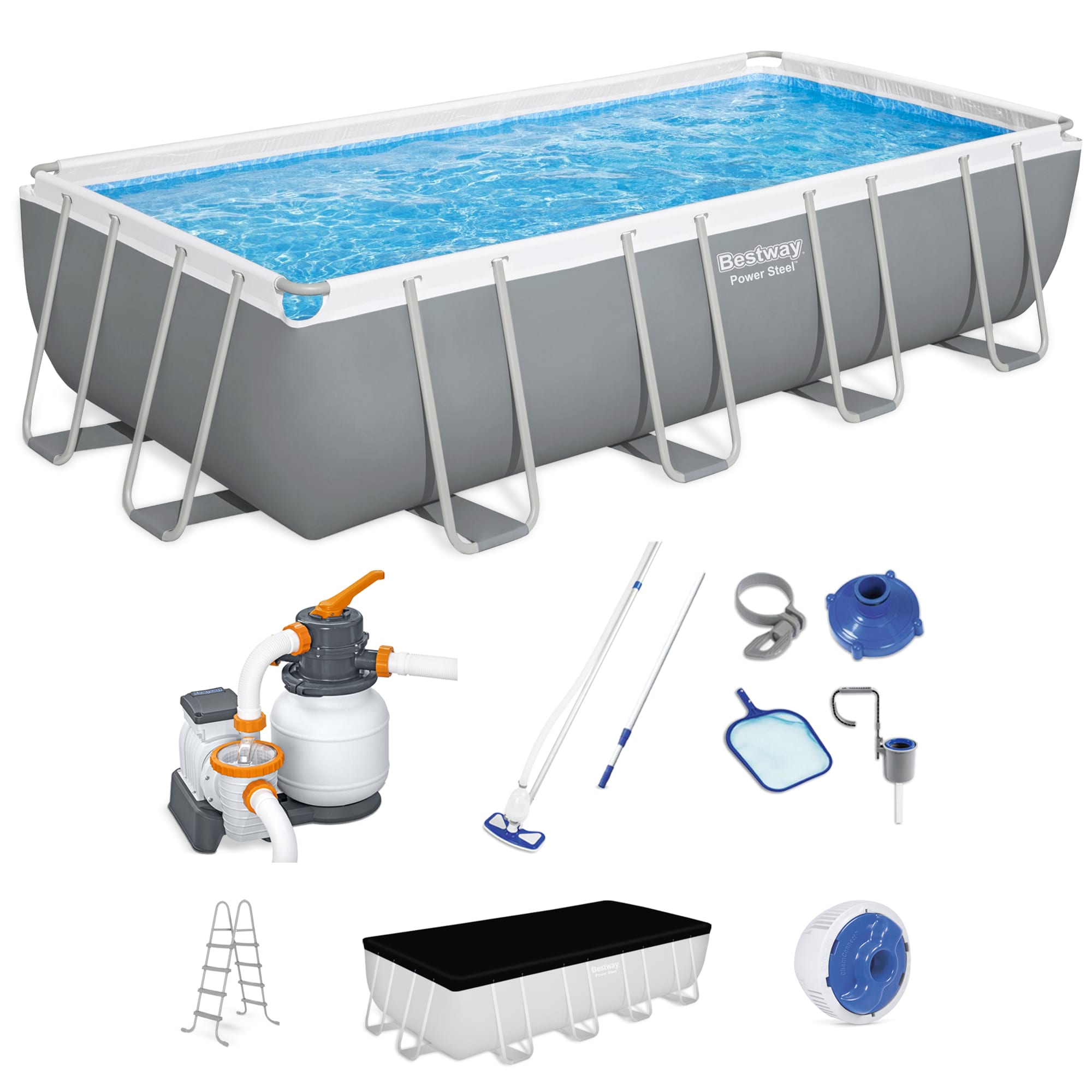 Bestway Above-Ground Pool with Filter Pump with Pool Cover with Ladder