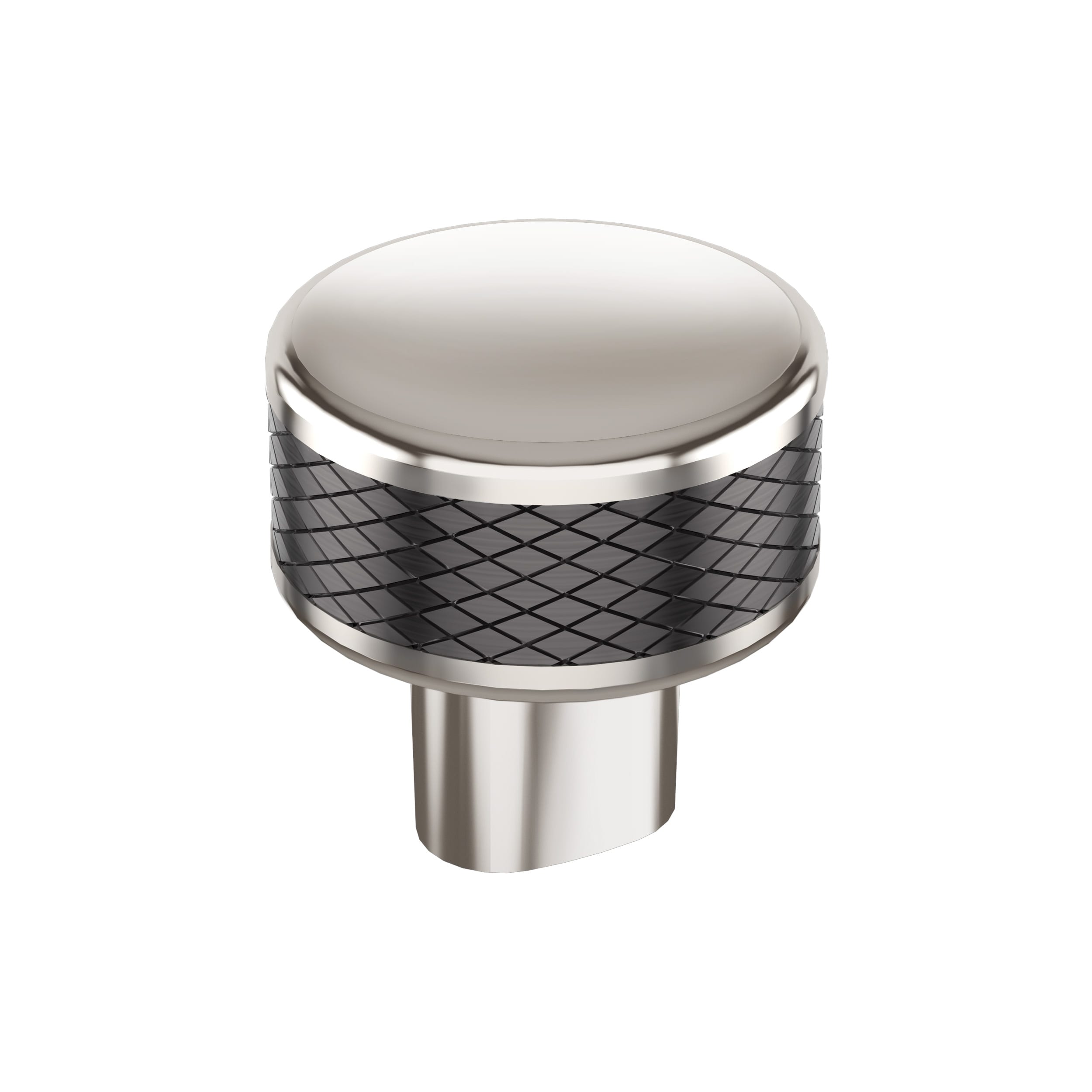 Amerock BP36554PNGM Esquire 1-1/4-in Polished Nickel/Gunmetal Round Contemporary Cabinet Knob