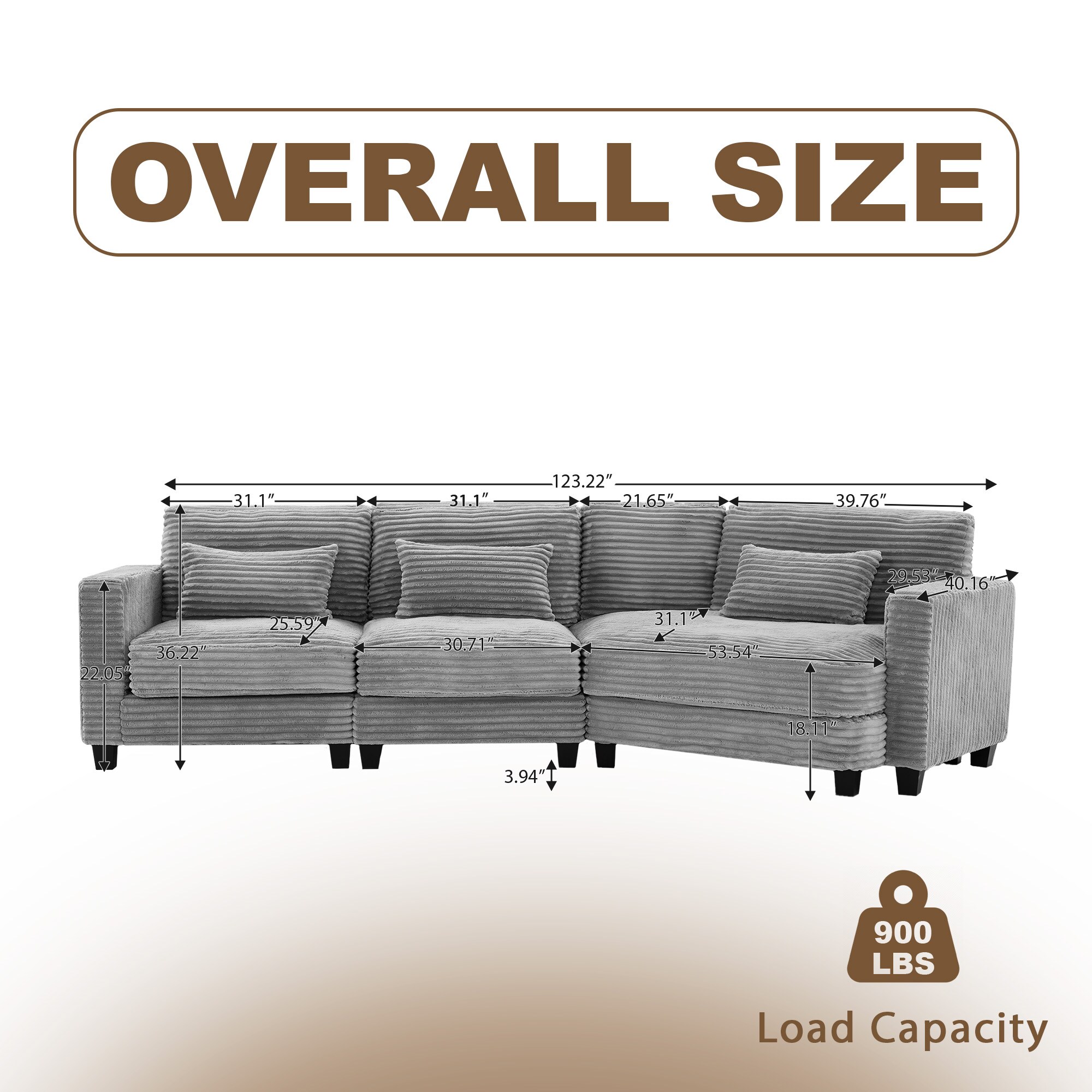VOUA SAF-NAPDPU-DG Sofas-Loveseats - View #3
