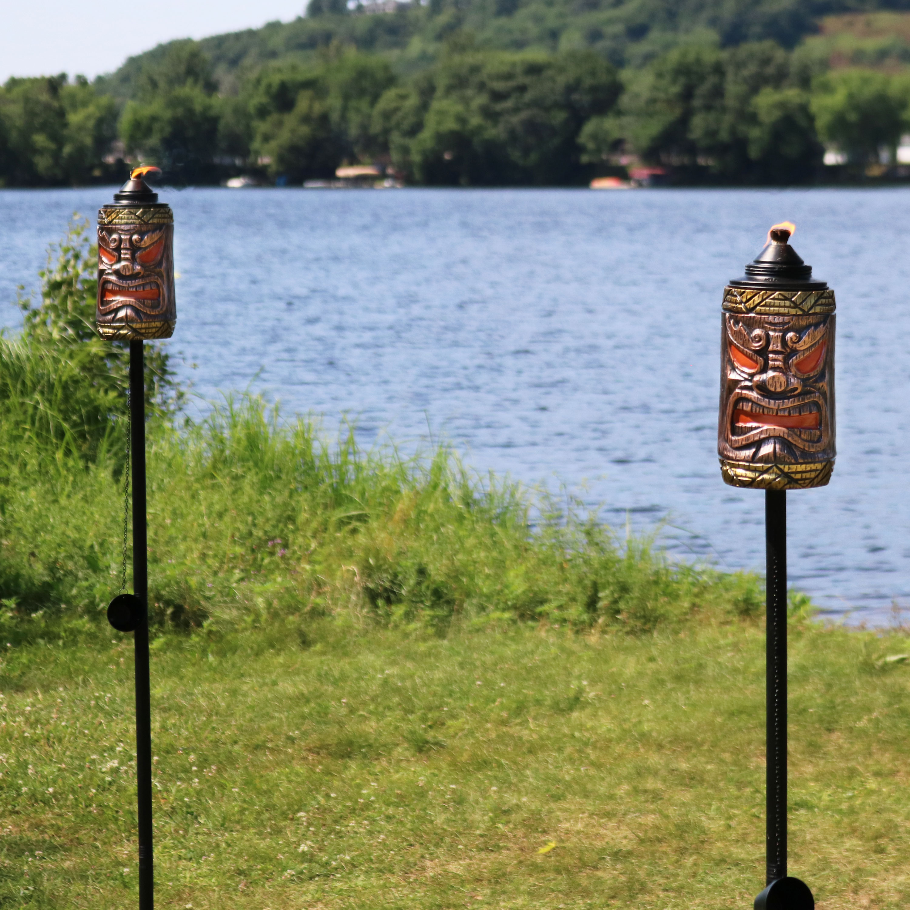 Sunnydaze Decor WKO-110 2 -Pack 2 Inches Brown Resin Citronella Garden torch