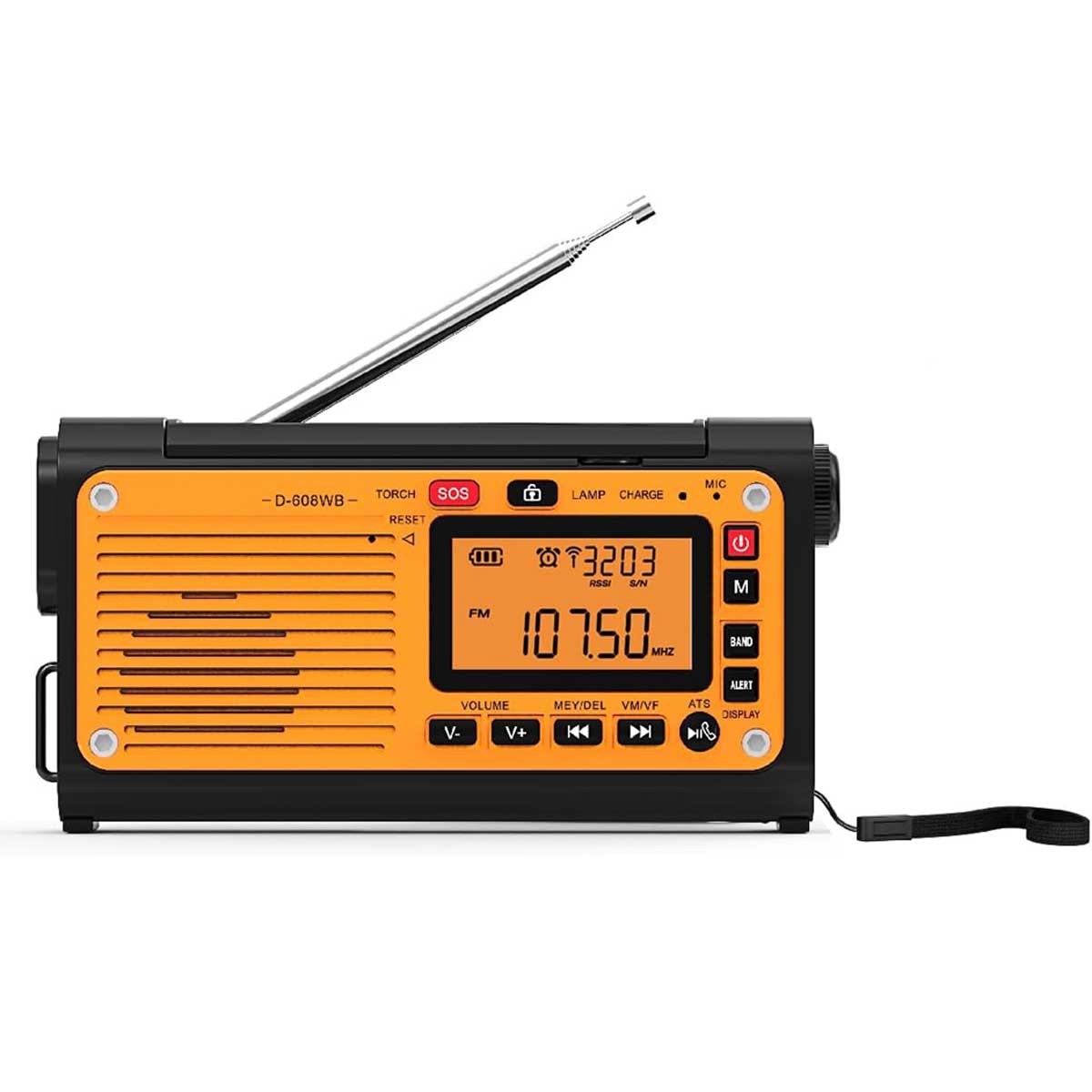 Aoibox LAWR0917029 Emergency Hand Crank Weather Radio with AM FM SW NOAA Alerts Bluetooth MP3 USB Solar Charging Flashlight Reading Lamp SOS Alarm