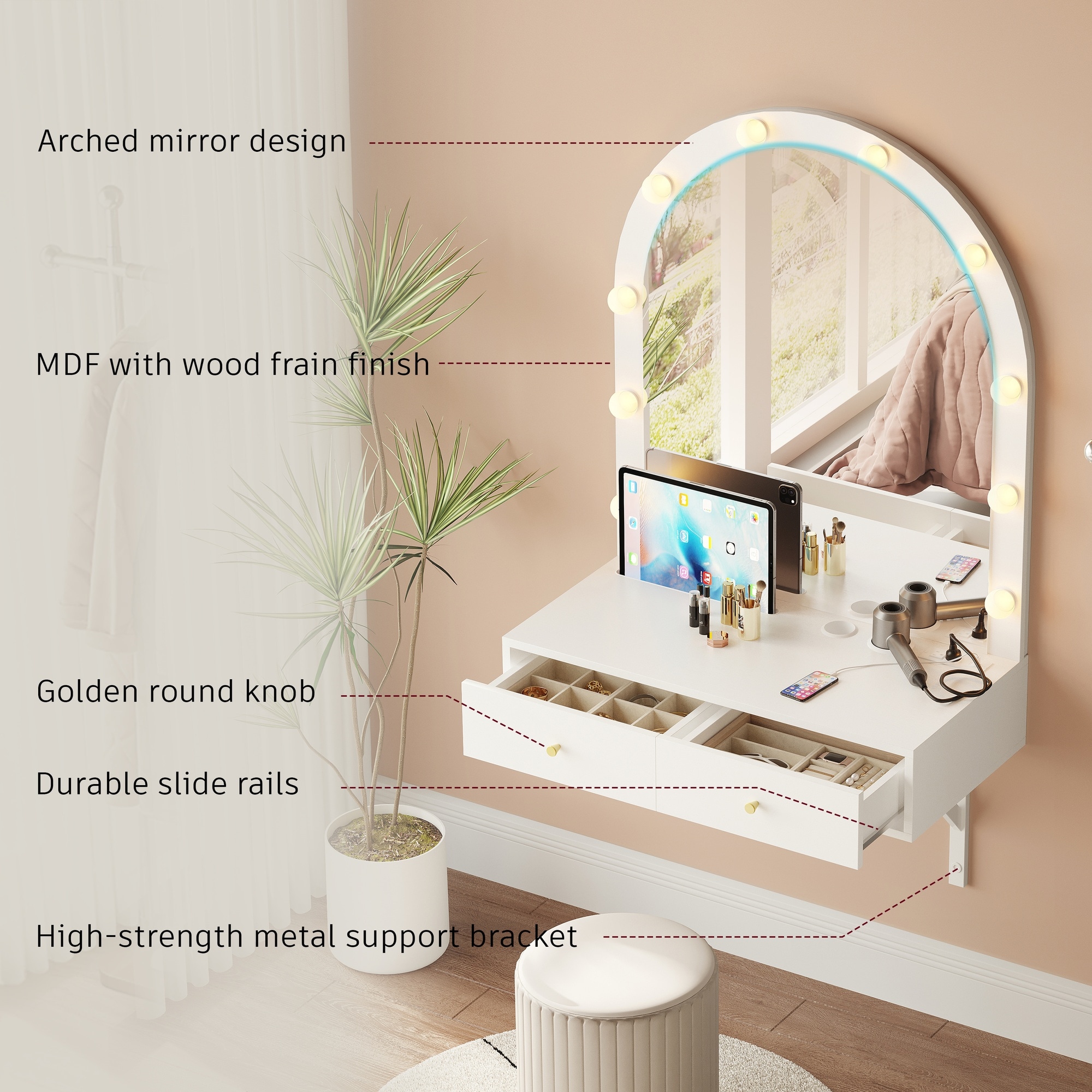 Vorene J-T5CKF6Z0MGY4 Bedroom-Vanities - View #7