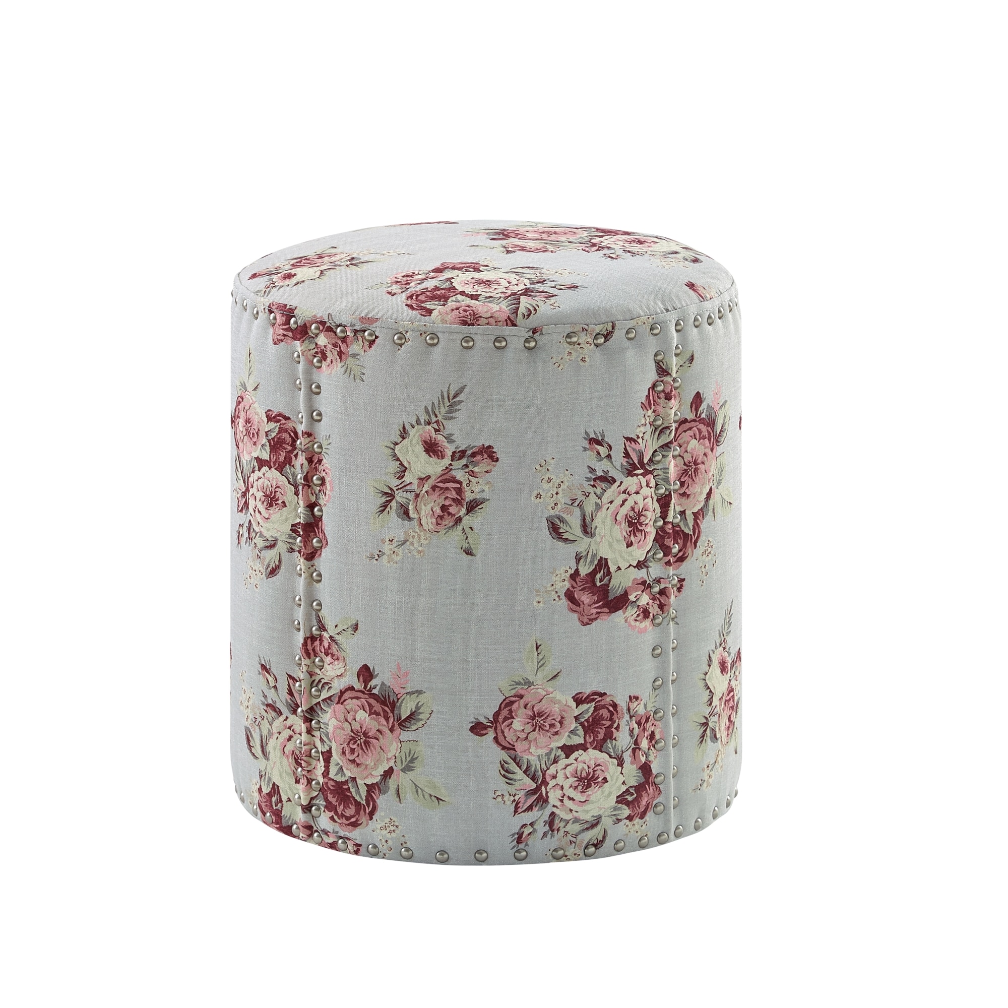 Rustic Manor SON236-03MF-LS Zaina Old World/Vintage Manor Floral Round Ottoman