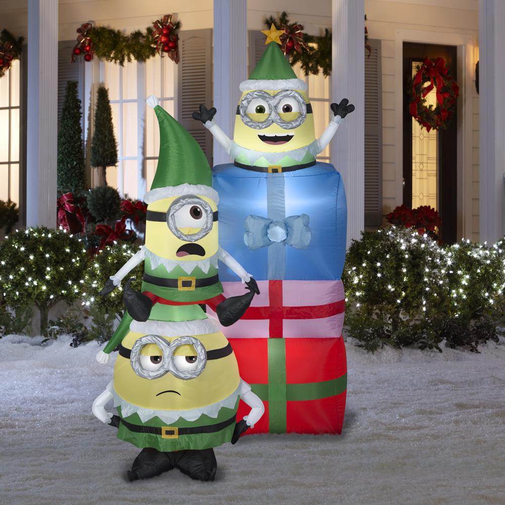 Universal Despicable Me 6.5ft Lighted Minion Christmas Inflatable at