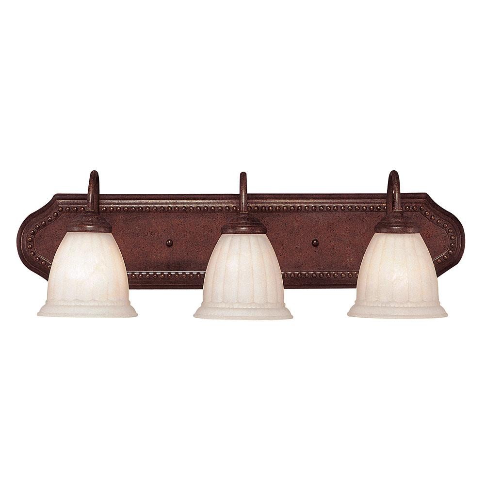  20077500 Shandy 26-in 3-Light Walnut Patina Traditional Vanity Light