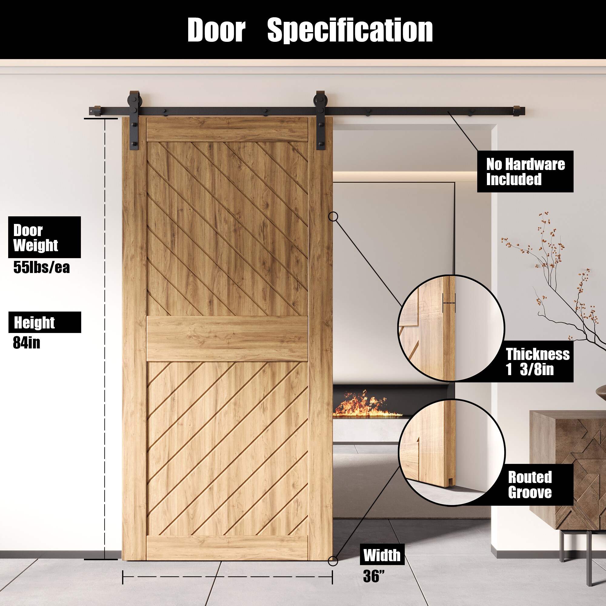HOMACER XT4-3684 Barn-Doors - View #2