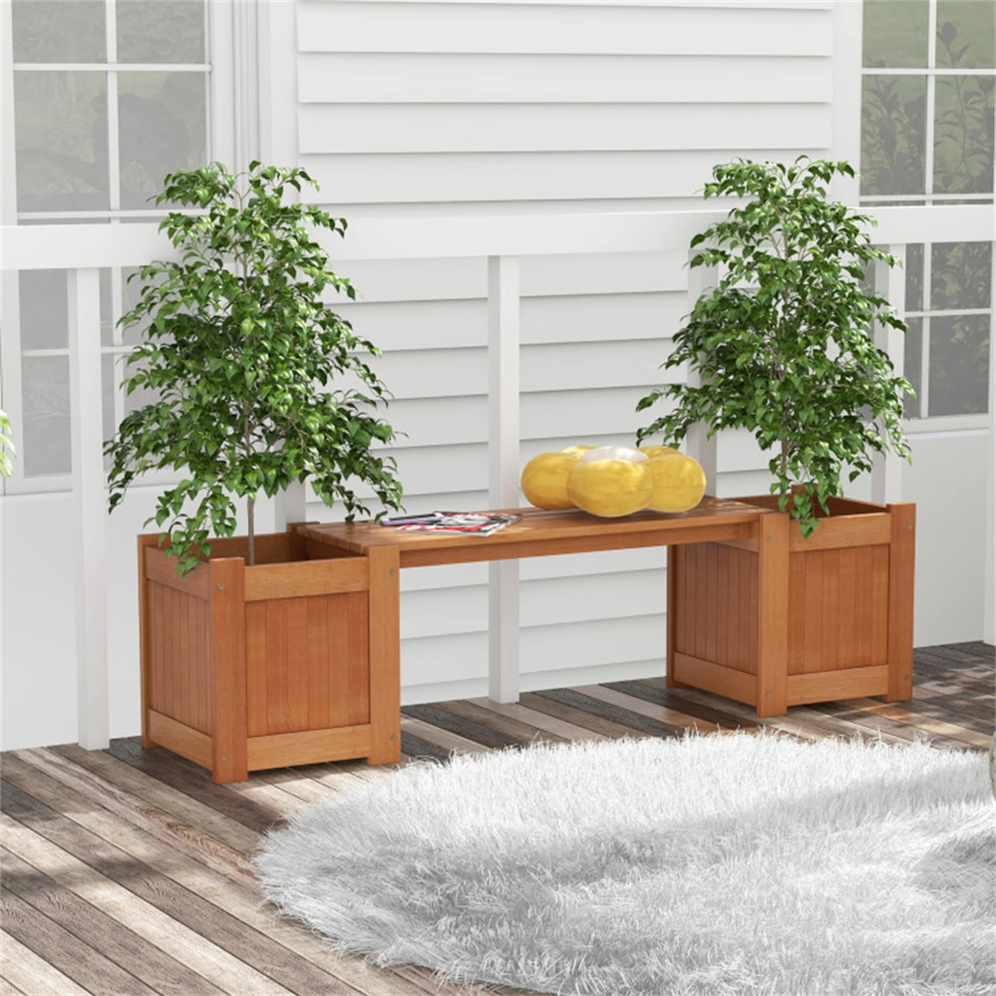 BABOOM BOM-GT4211-CO 16-in W x 68-in L x 18-in H Natural Wood Raised Planter Box