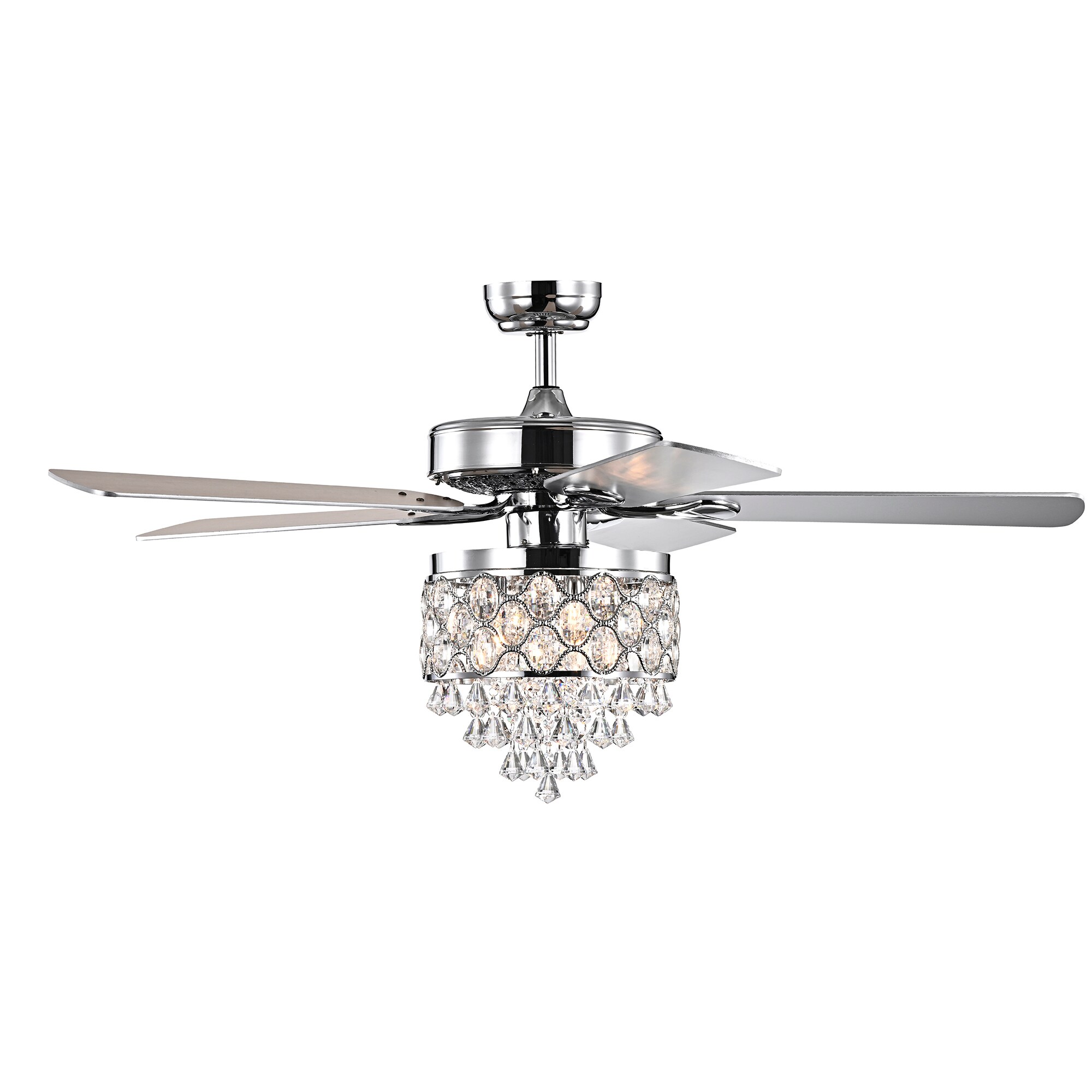 Home Accessories Inc CFL-8458REMO/CH 52-in Chrome with Plywood Blades Ceiling Fan With Light - Remote Included ( 5 -Blade )