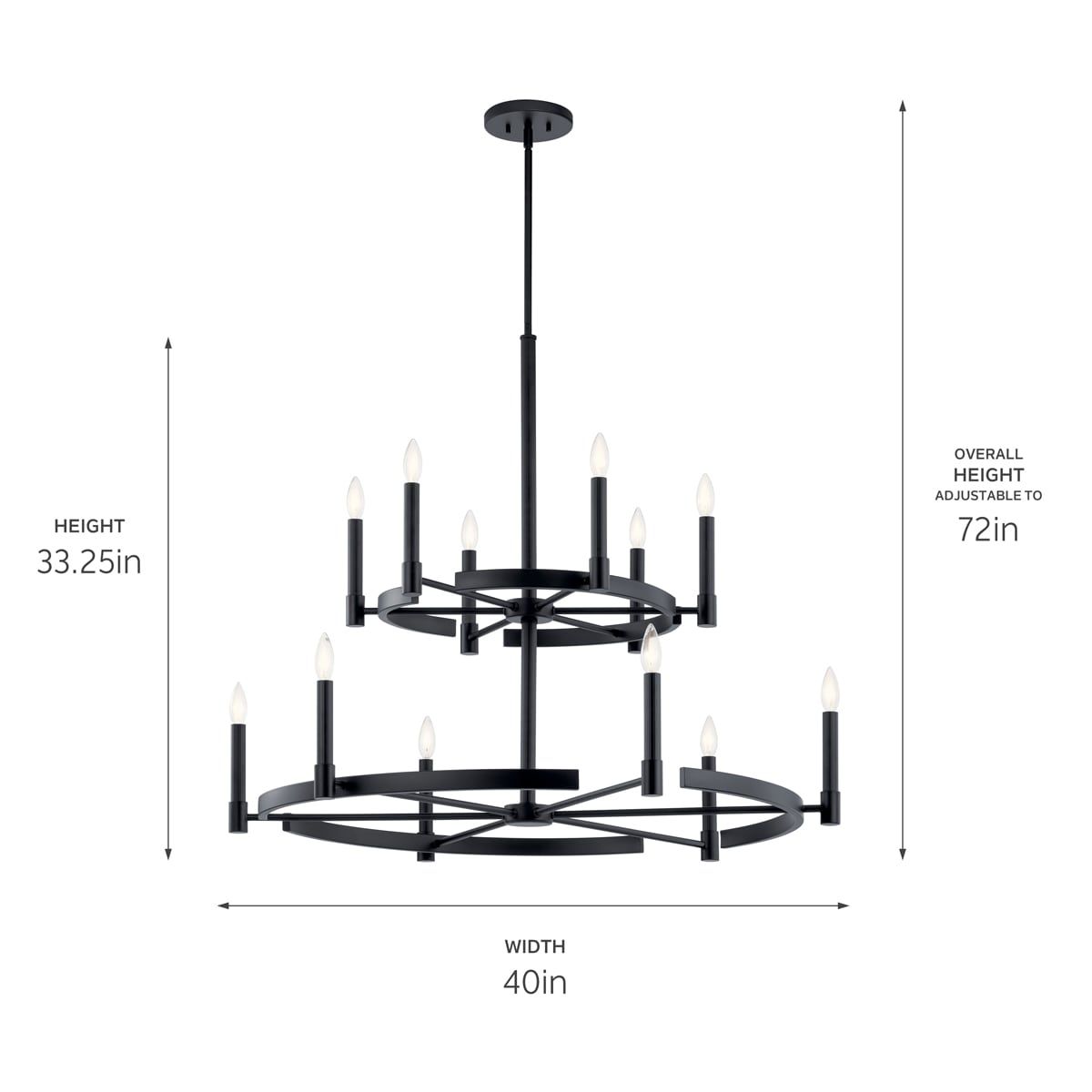 Kichler Tolani 6-Light Black Modern/Contemporary Chandelier