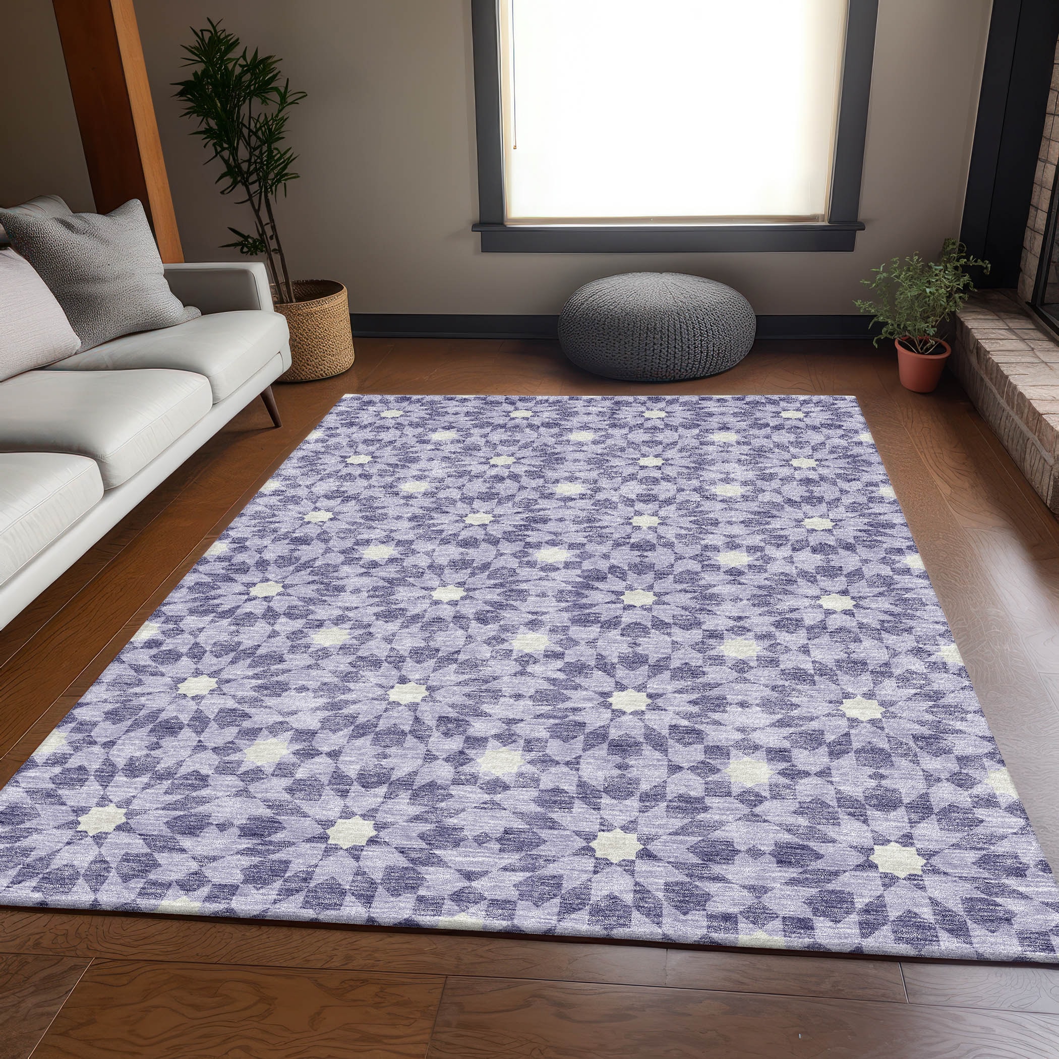 Addison Rugs ACN734LL9X12 Chantille ACN734LL 9 x 12 (ft) Polyester Lilac Rectangular Indoor/Outdoor Geometric Machine washable Area rug