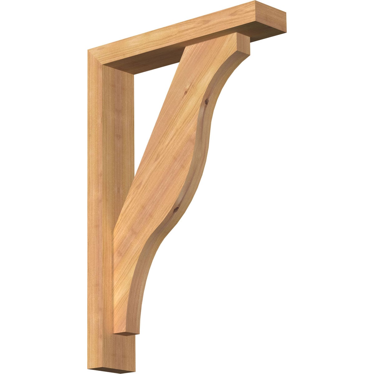 Ekena Millwork 1462310 Funston Block Smooth Bracket with Offset Brace Western Red Cedar Wood Standard Bracket