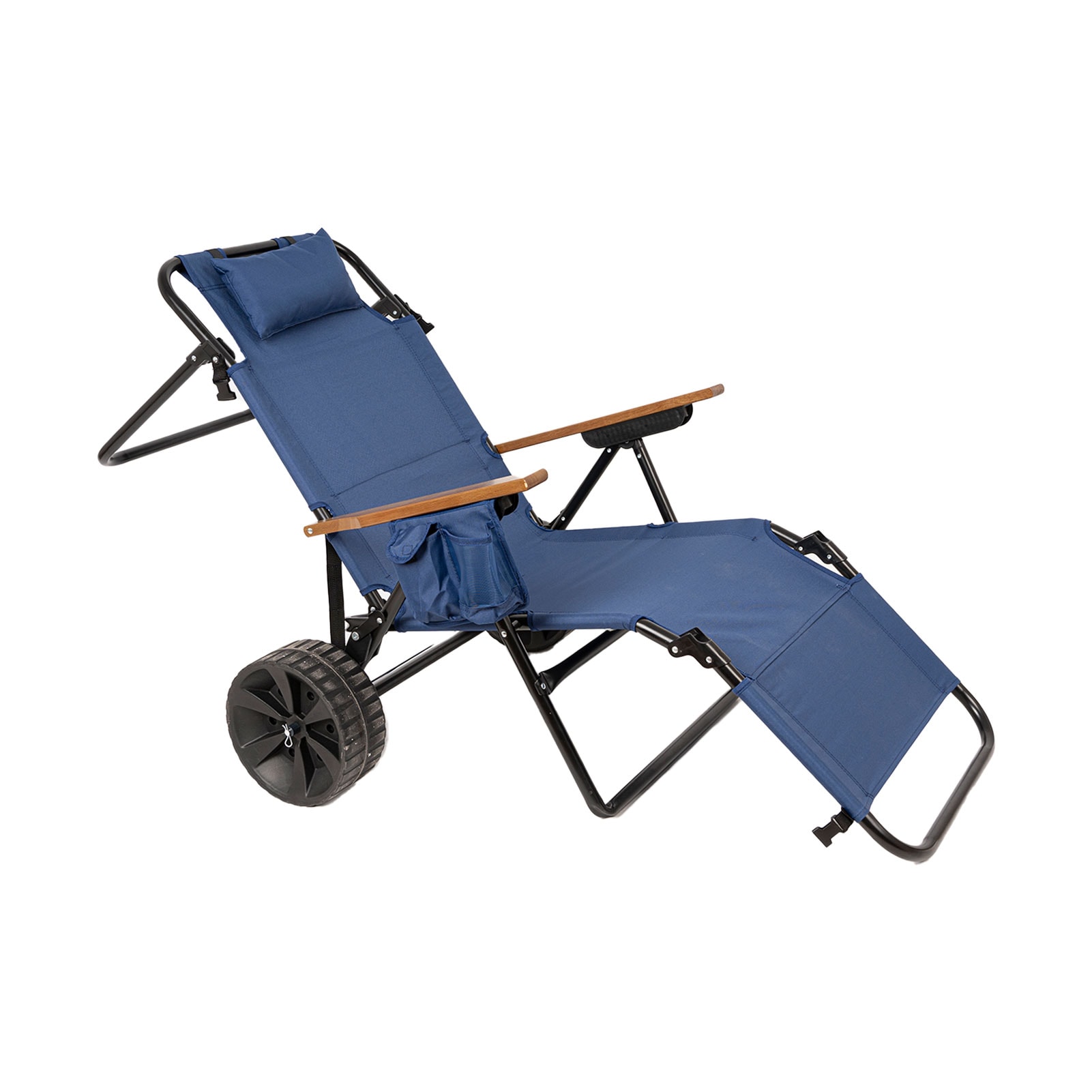 LOVMOR SF-WO-W2604P172818 Beach Cart Chairs With Wheels 2 in 1 Foldable Beach Lounge Chair With Integrated Wagon Pull Cart Perfect for Backyard Pool or Picnic