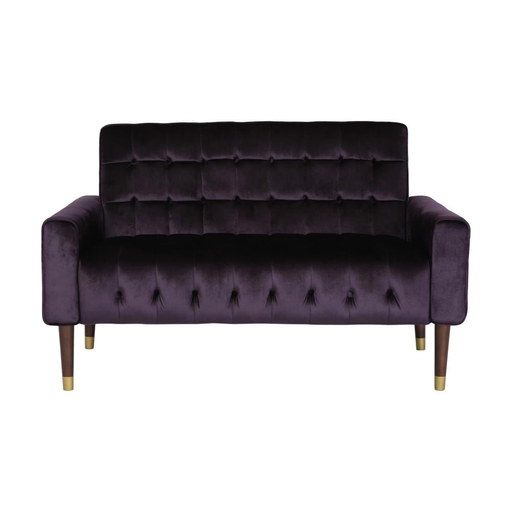 Best Selling Home Decor 309274 Garnett 51.75-in Glam Blackberry and gold Velvet 2 -seater Loveseat
