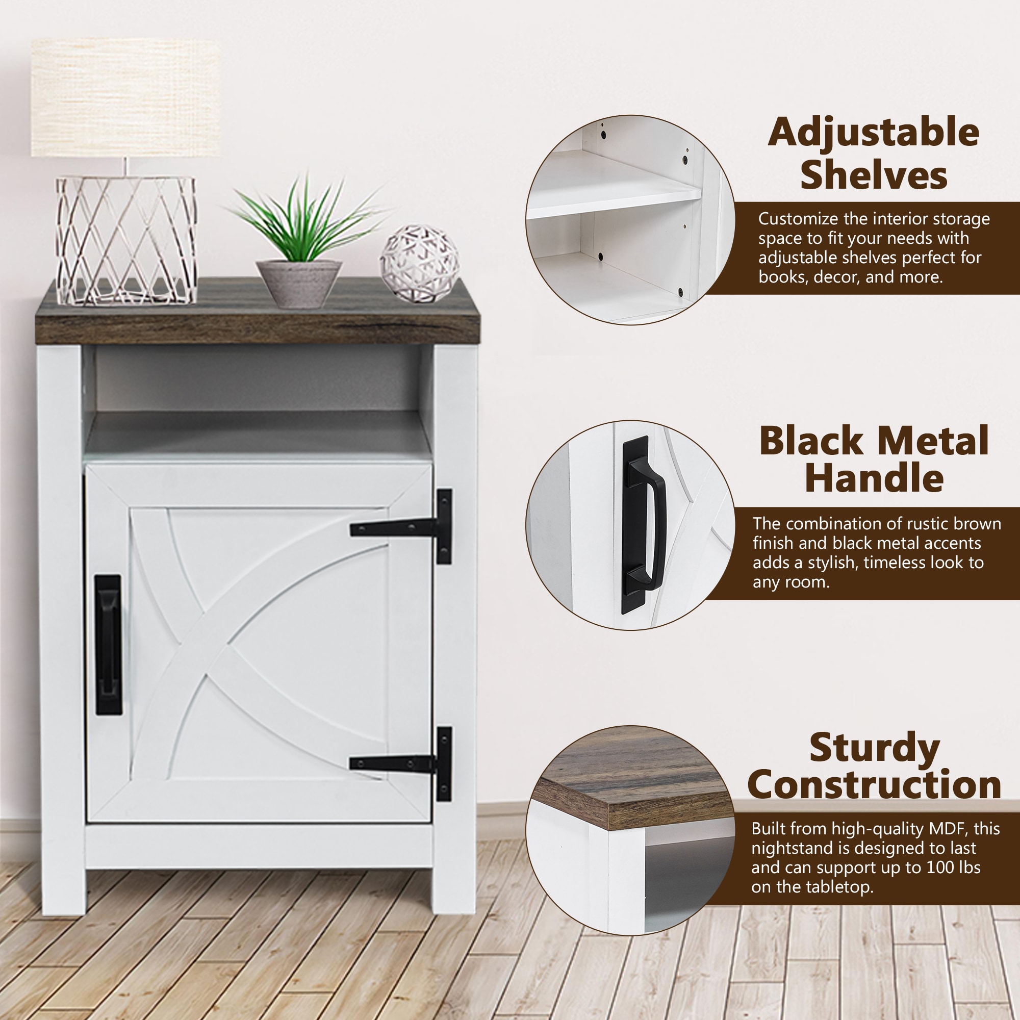 IHOMEadore BBJ11017-18-WHTDOK nightstands - View #4