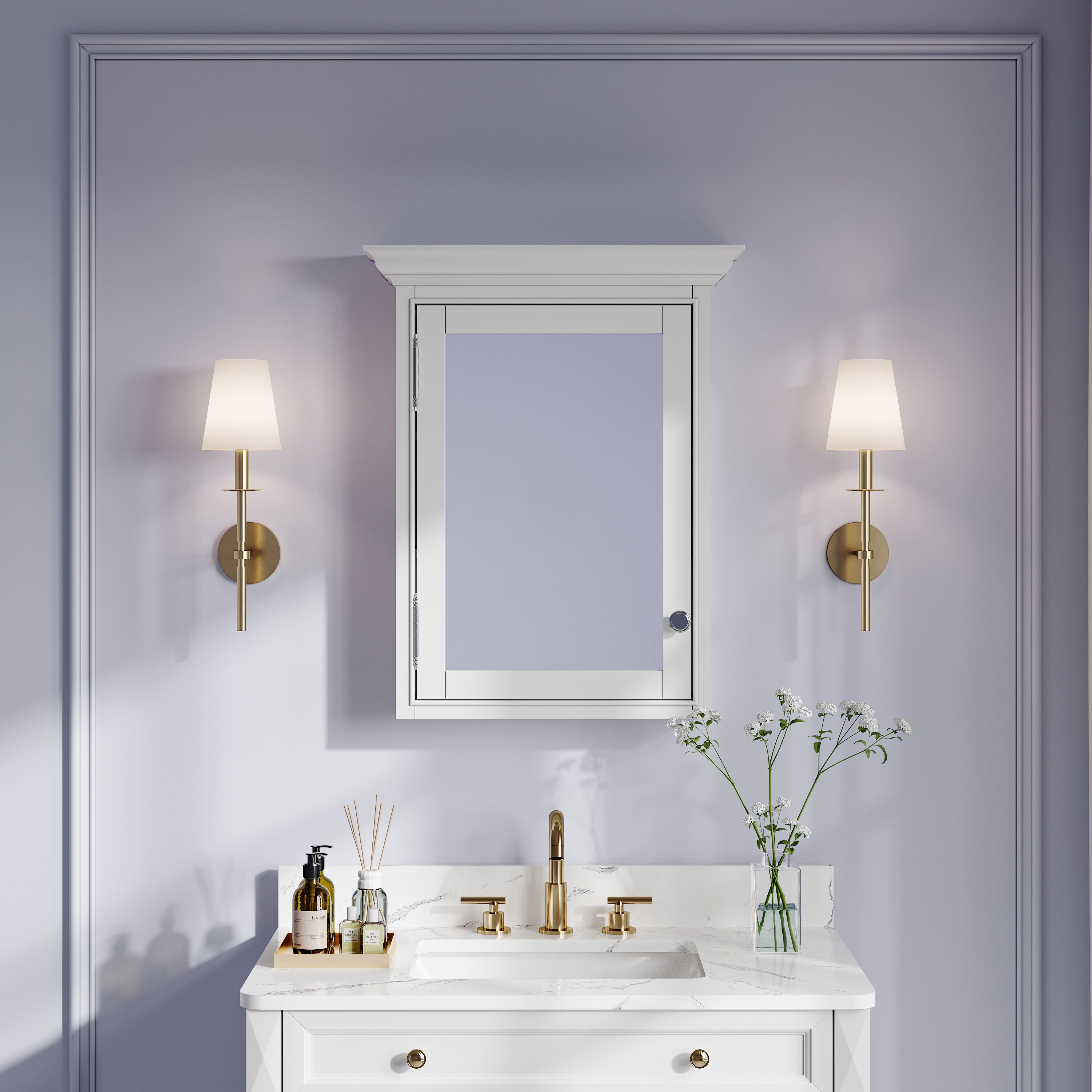 WELLFOR EX2BMFL-24-32 Bathroom-Medicine-Cabinets - View #3