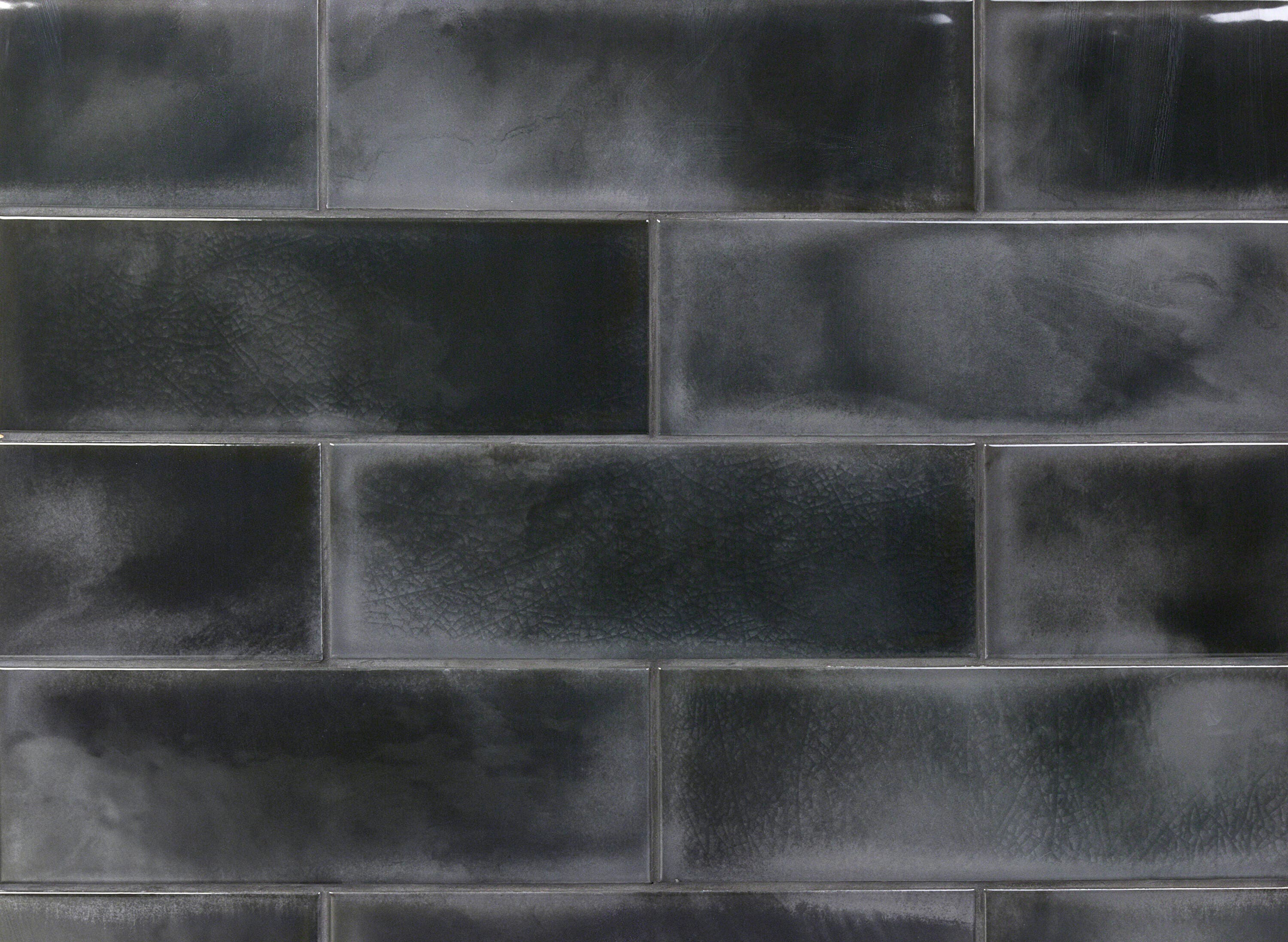 Artmore Tile EXT3RD100504 Detroit Black 4-in x 12-in Glossy Ceramic Subway Standard Wall Tile ( 10.97-sq ft Carton )