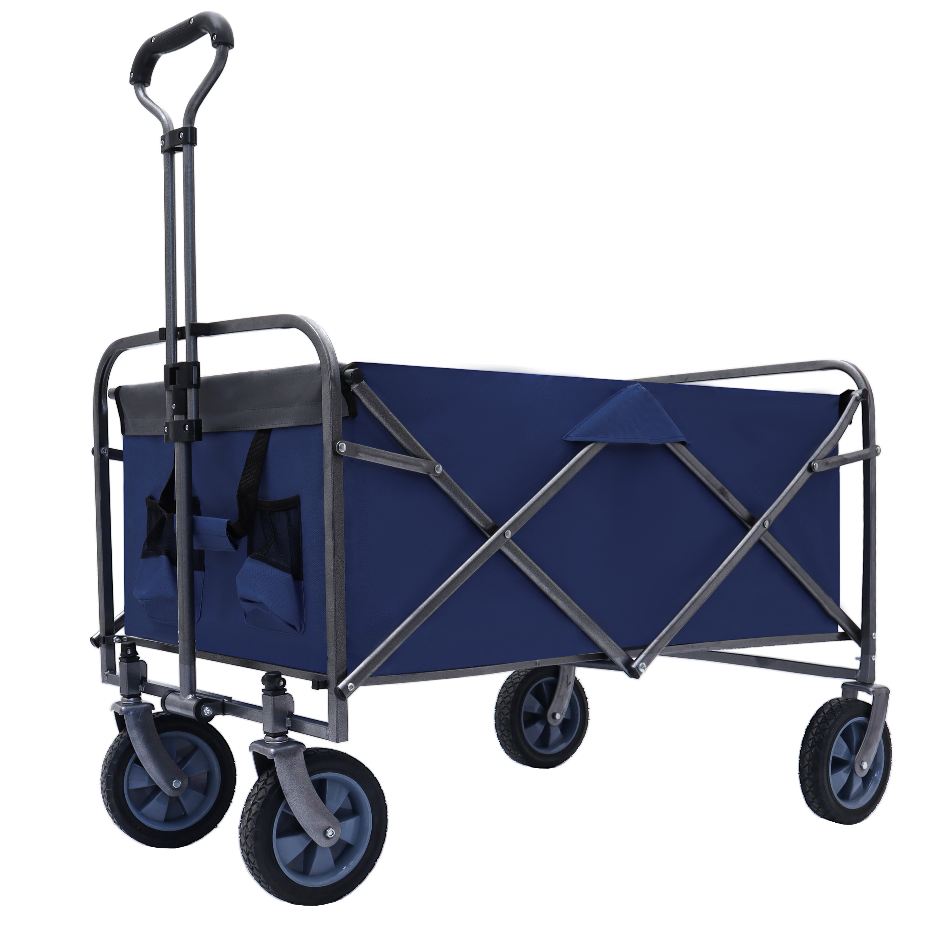 Tatayosi DJ-P235395 440lb green foldable wagon with strapping system 3 liner bags for camping shopping sports gardening fishing
