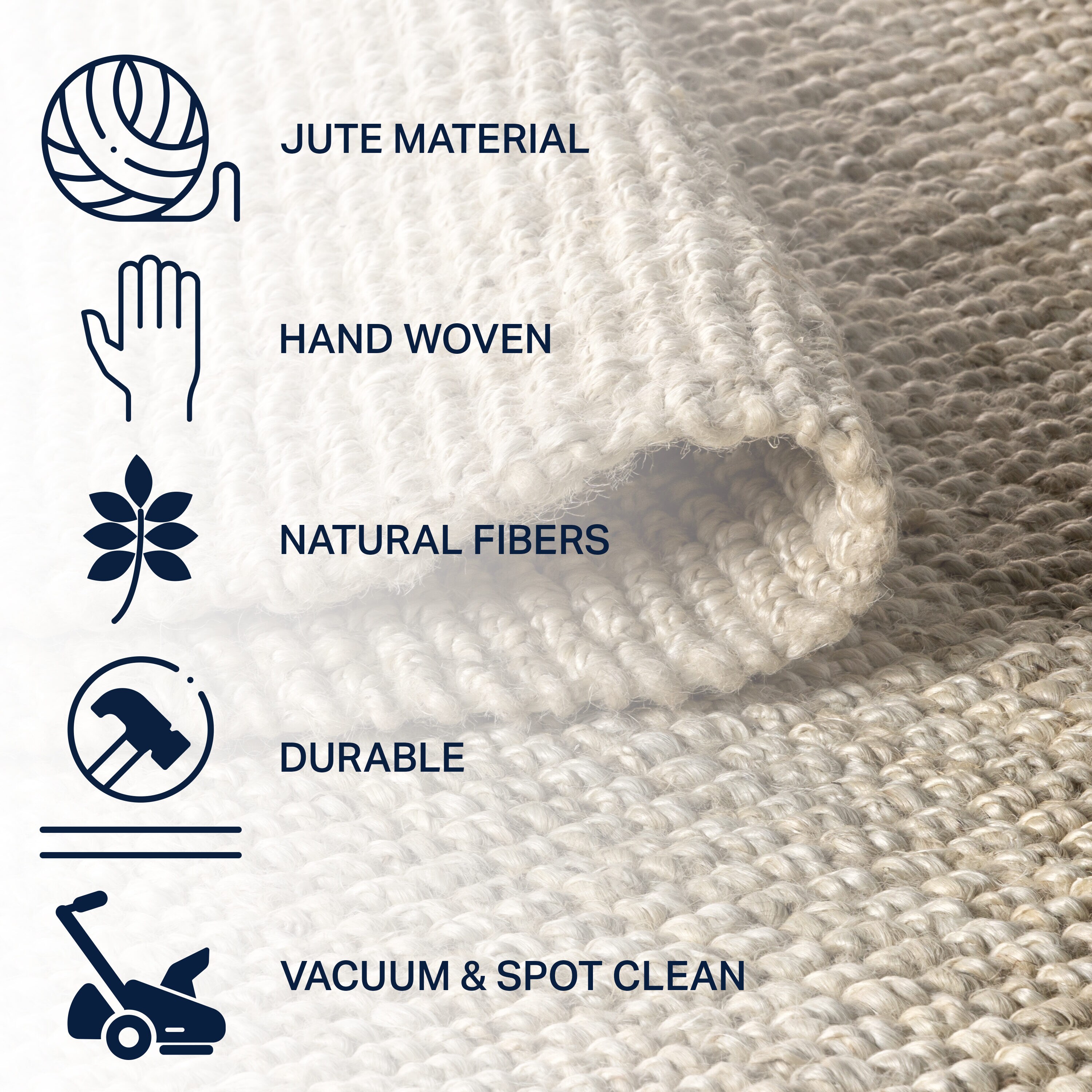 JONATHAN Y Natural Fiber 3 X 5 (ft) Jute Light Ivory Indoor Solid ...