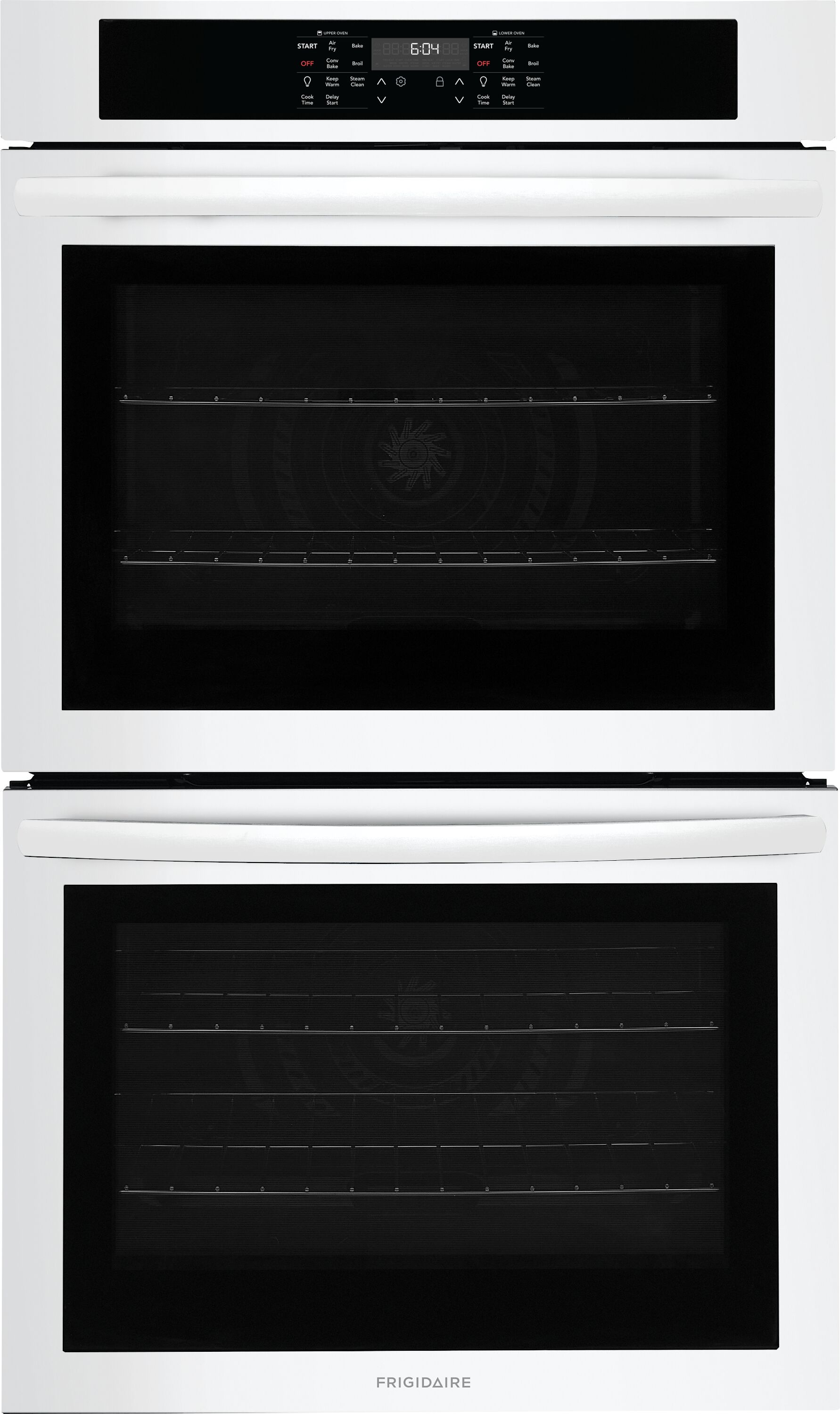 30 inch Double Electric Wall Oven with Air Fry Self + Steam Cleaning ( White )