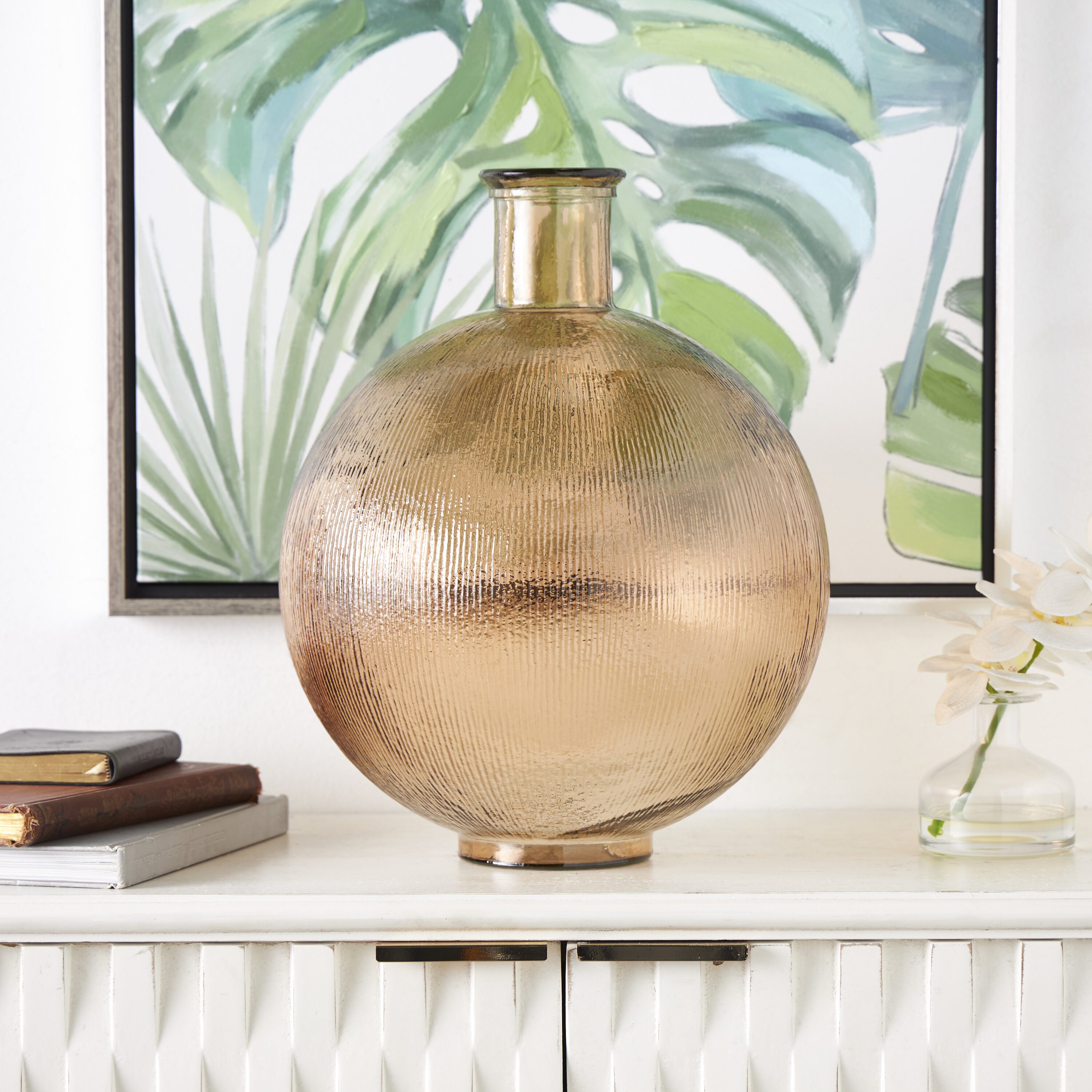 Grayson Lane 821533 Brown Glass Modern Vase