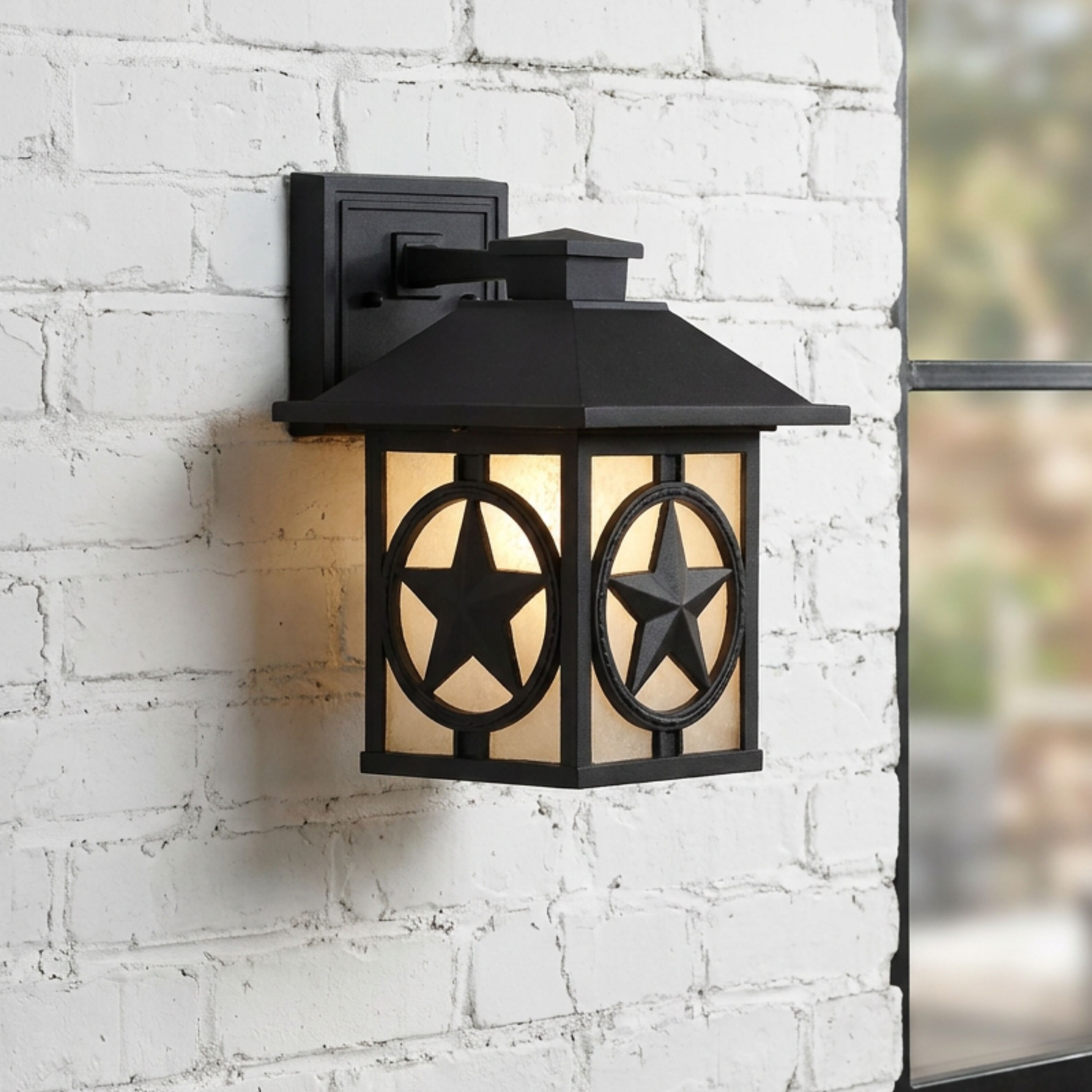 allen + roth Thoroughbred 1 -Light 12.55-in H Matte Black Hardwired Outdoor Wall Light