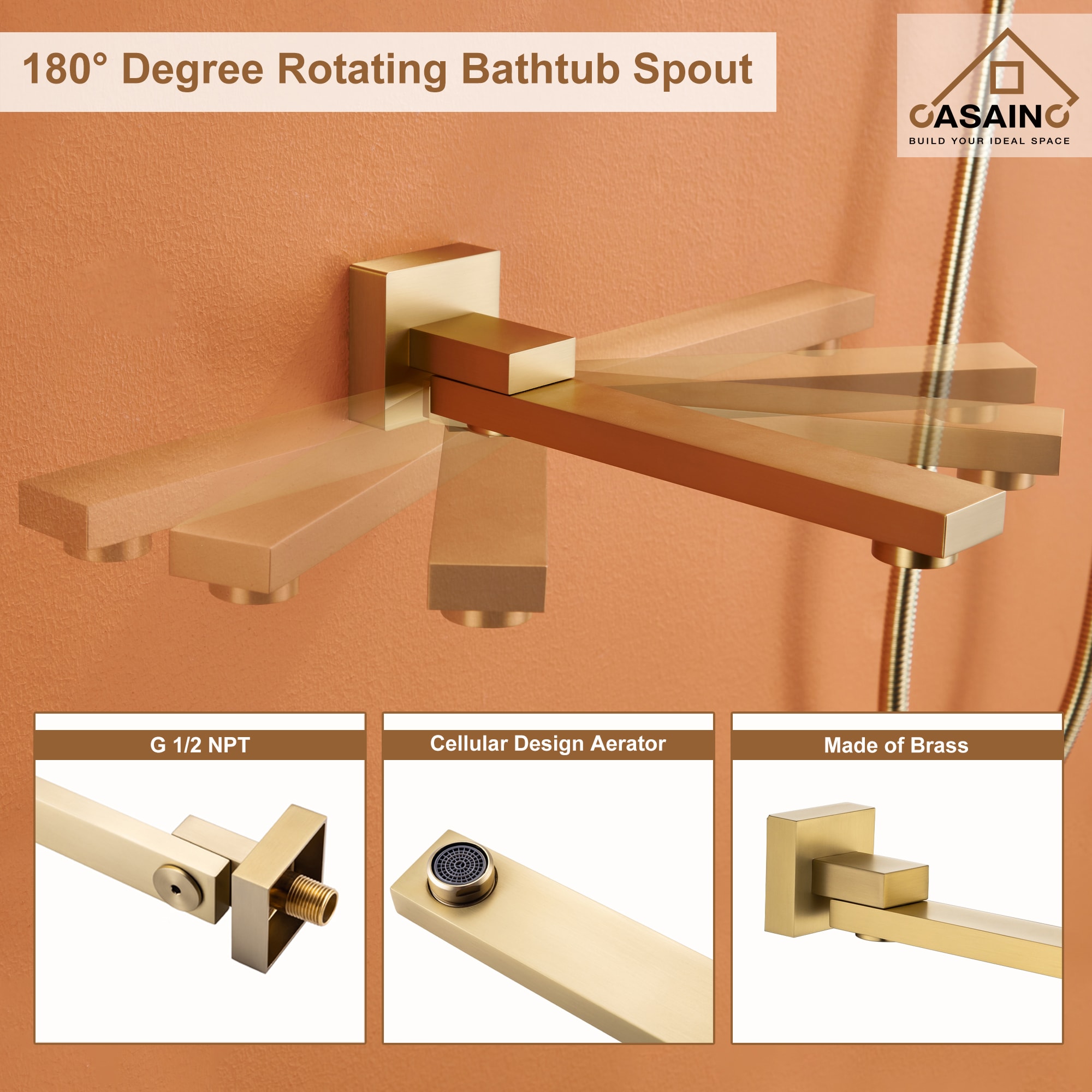 CASAINC WE-SS26MB Showerhead-Bar-Panels - View #3