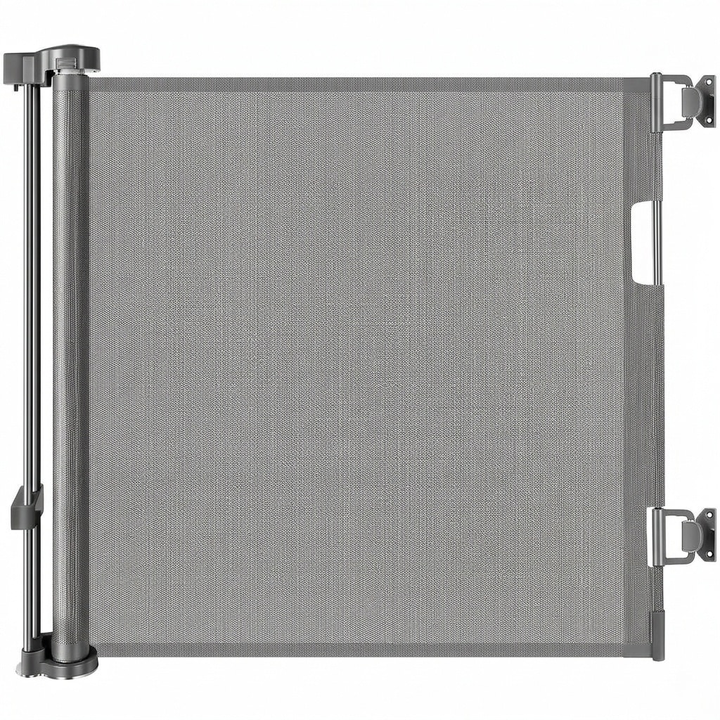Etokfoks  55 in W x 28 in H Retractable Pet Gate 1 Pack Indoor Outdoor Scratch Resistant Mesh