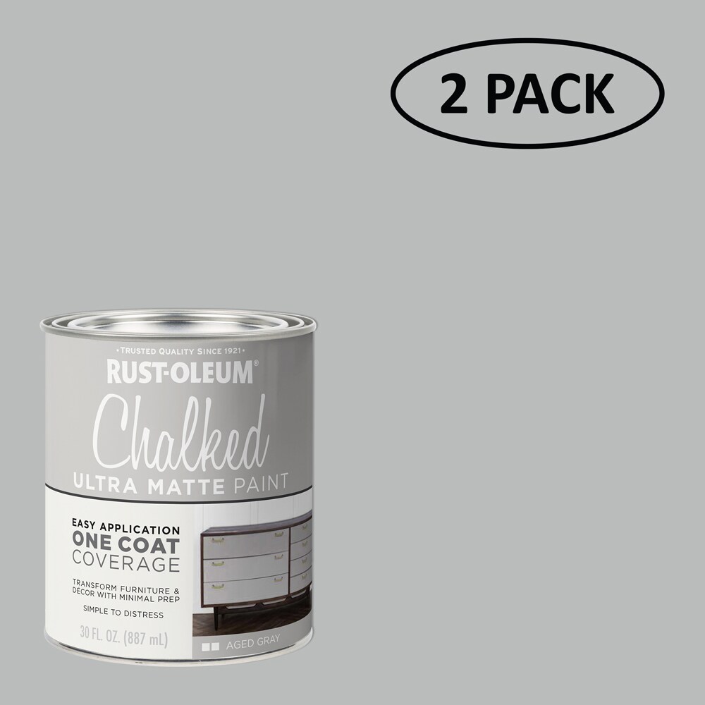 Rust-Oleum 285143SOS Specialty Water-based Pre-tinted Low Odor Aged Gray Chalky Paint (1-quart) 2-Pack